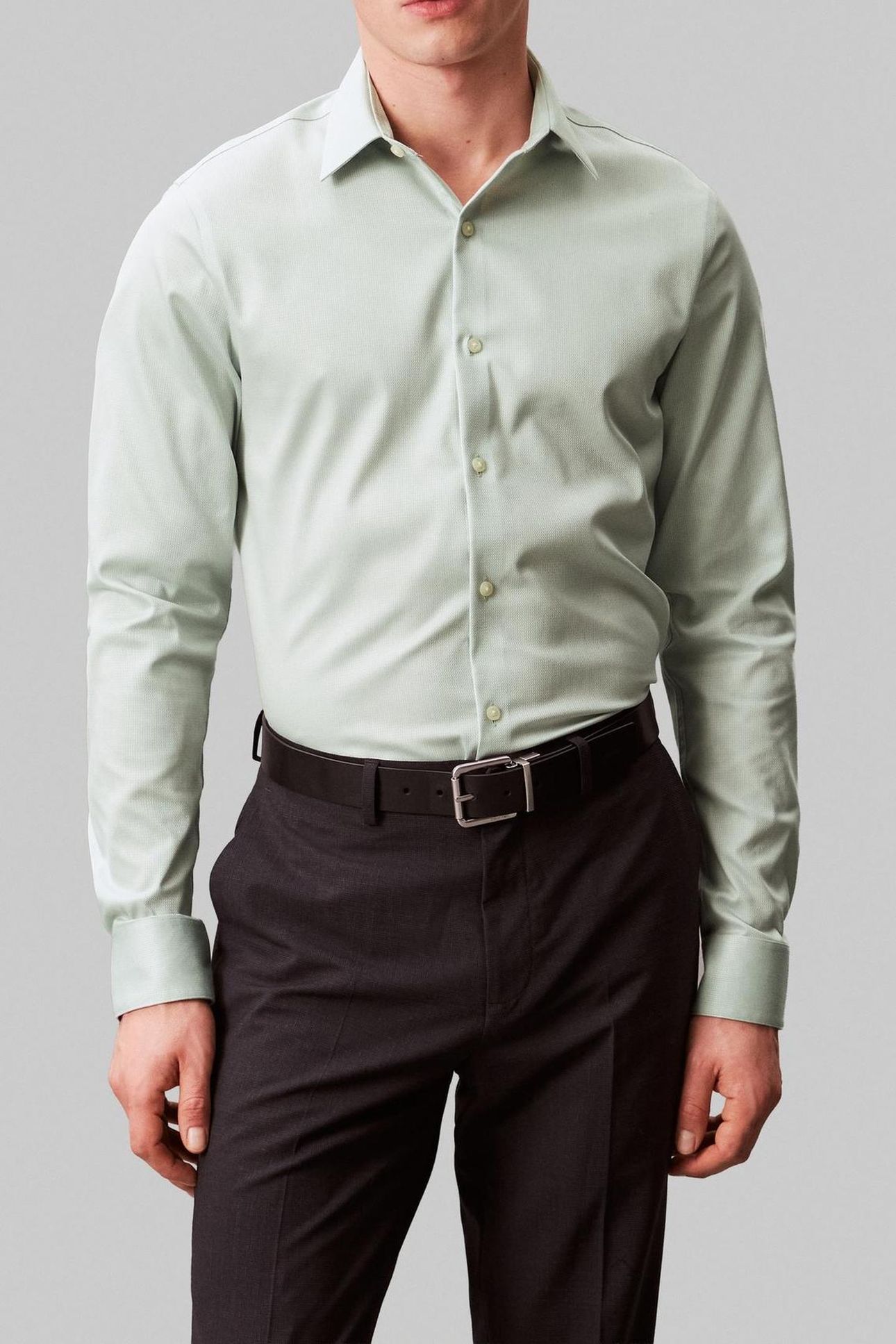 SLIM PERF SOLID SHIRT SAGE 2