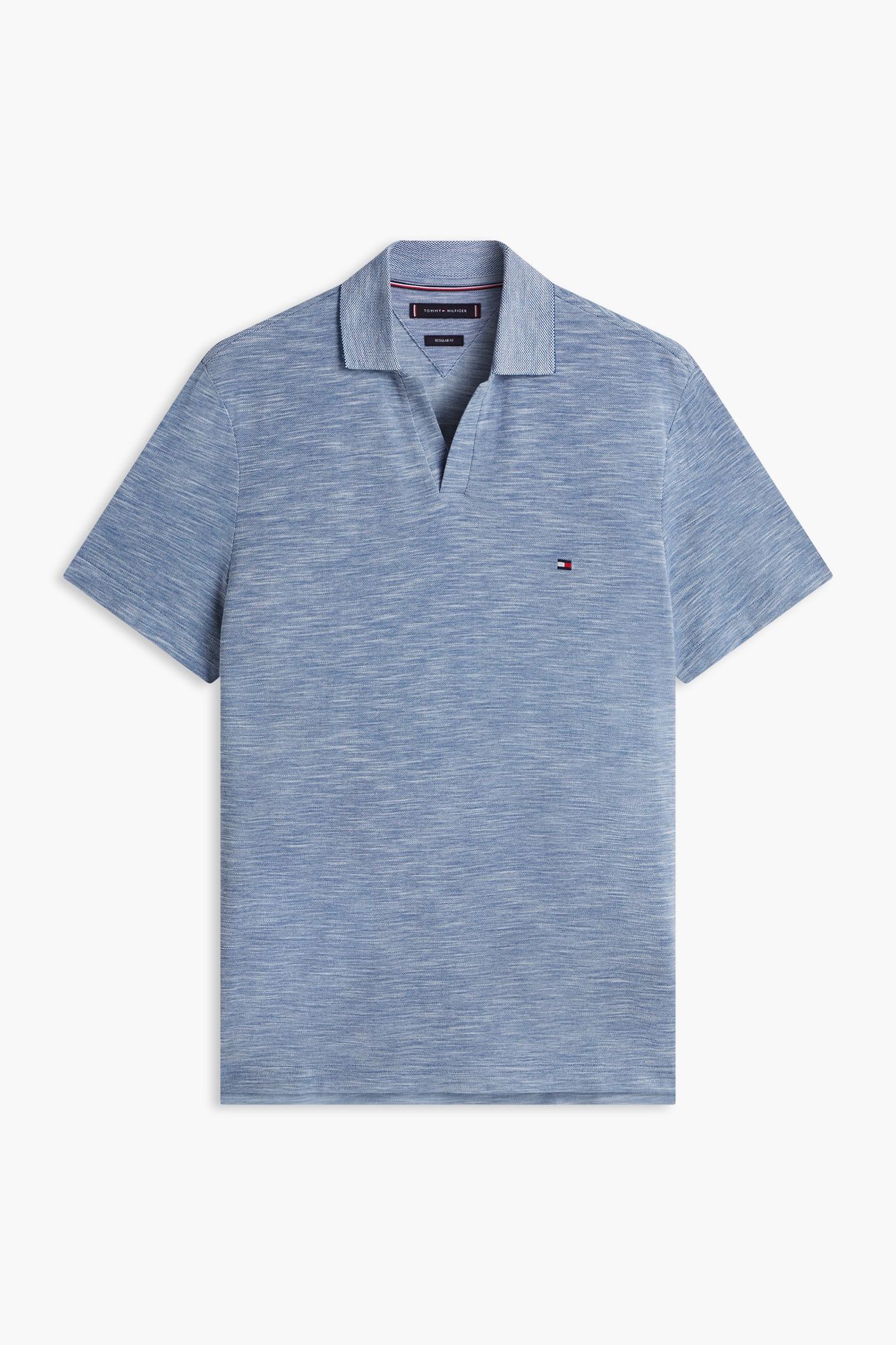 SLUB OXFORD PIQUE POLO BLUE JEAN/WHITE 4