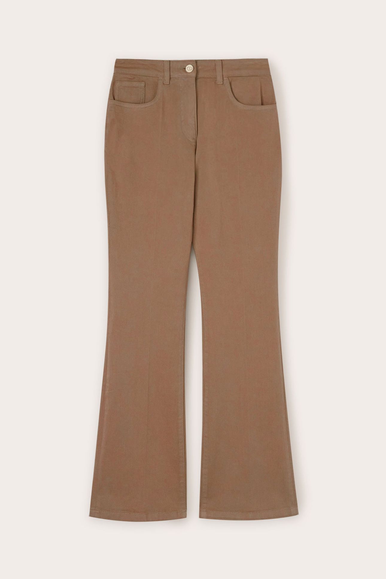DRILL BOOTLEG TROUSERS BEIGE 4