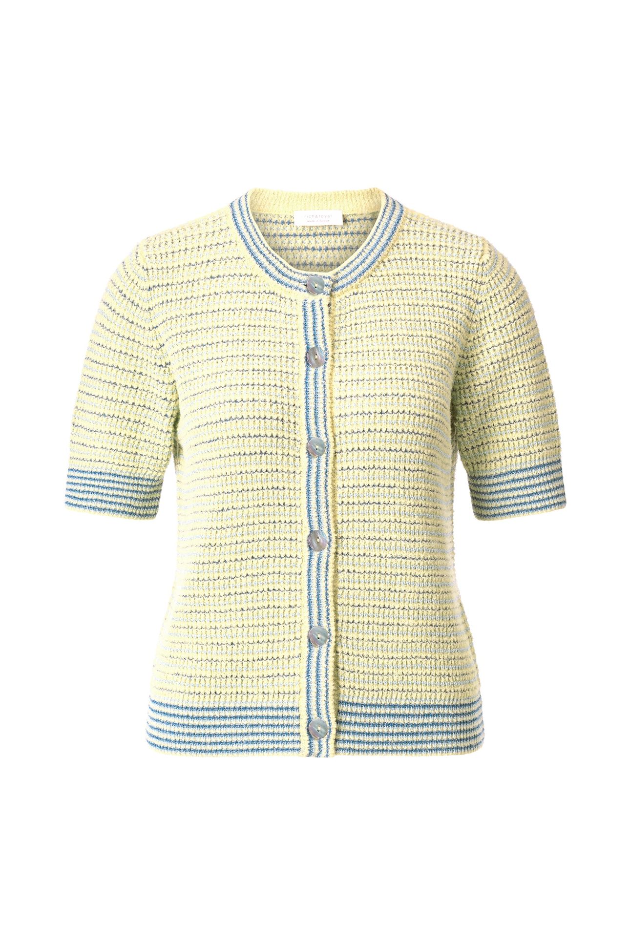 STRIPED TOWELLING CARDIGAN LIGHT VANILLA 4