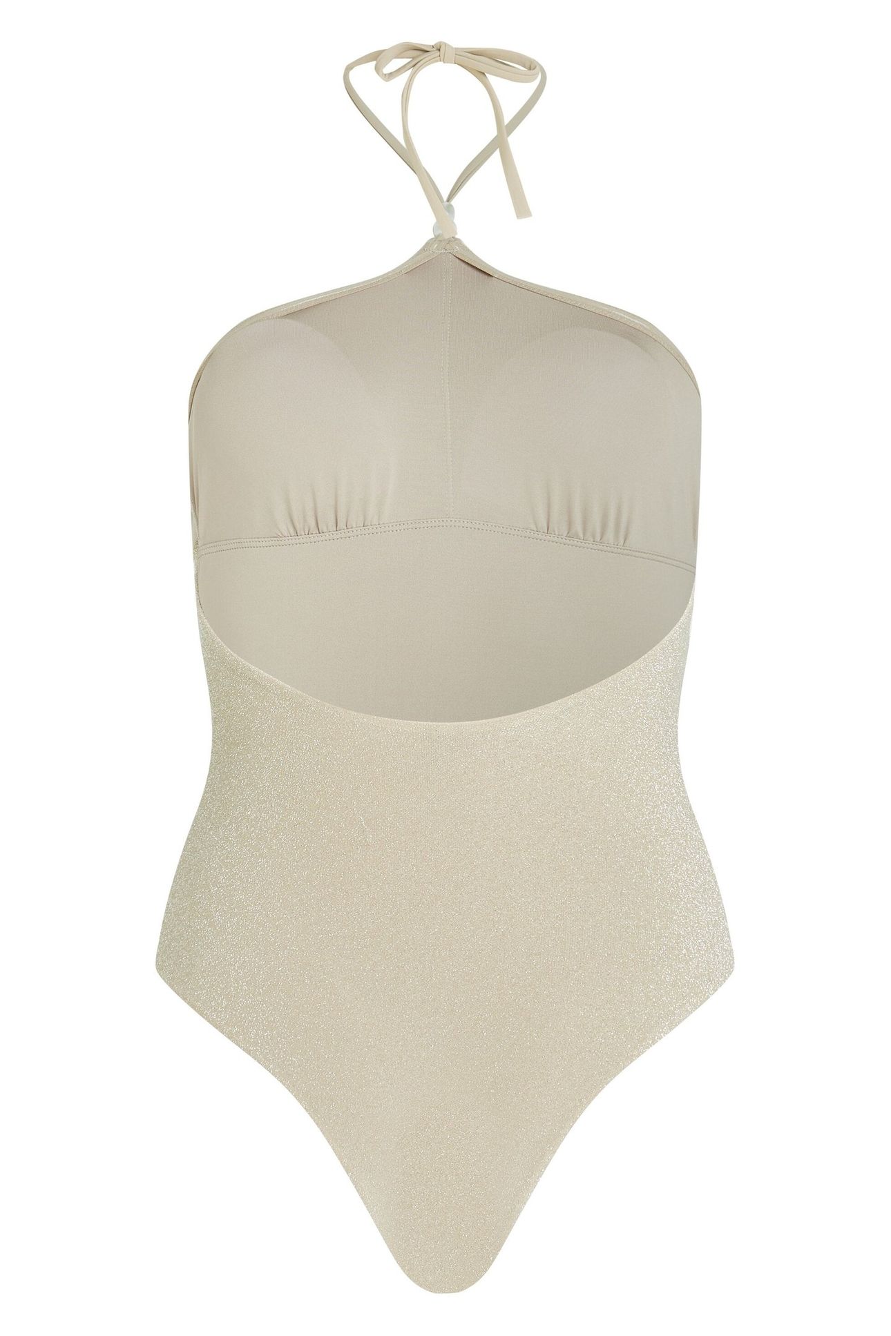 KARL PEARL CHEEKY SWIMSUIT CHAMPAGNE LUREX 6