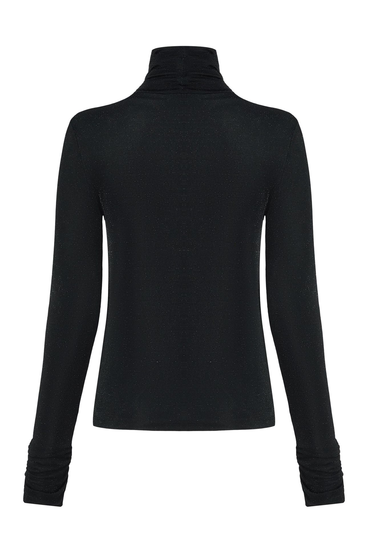 SHINY MOCK NECK LS TOP BLACK 1