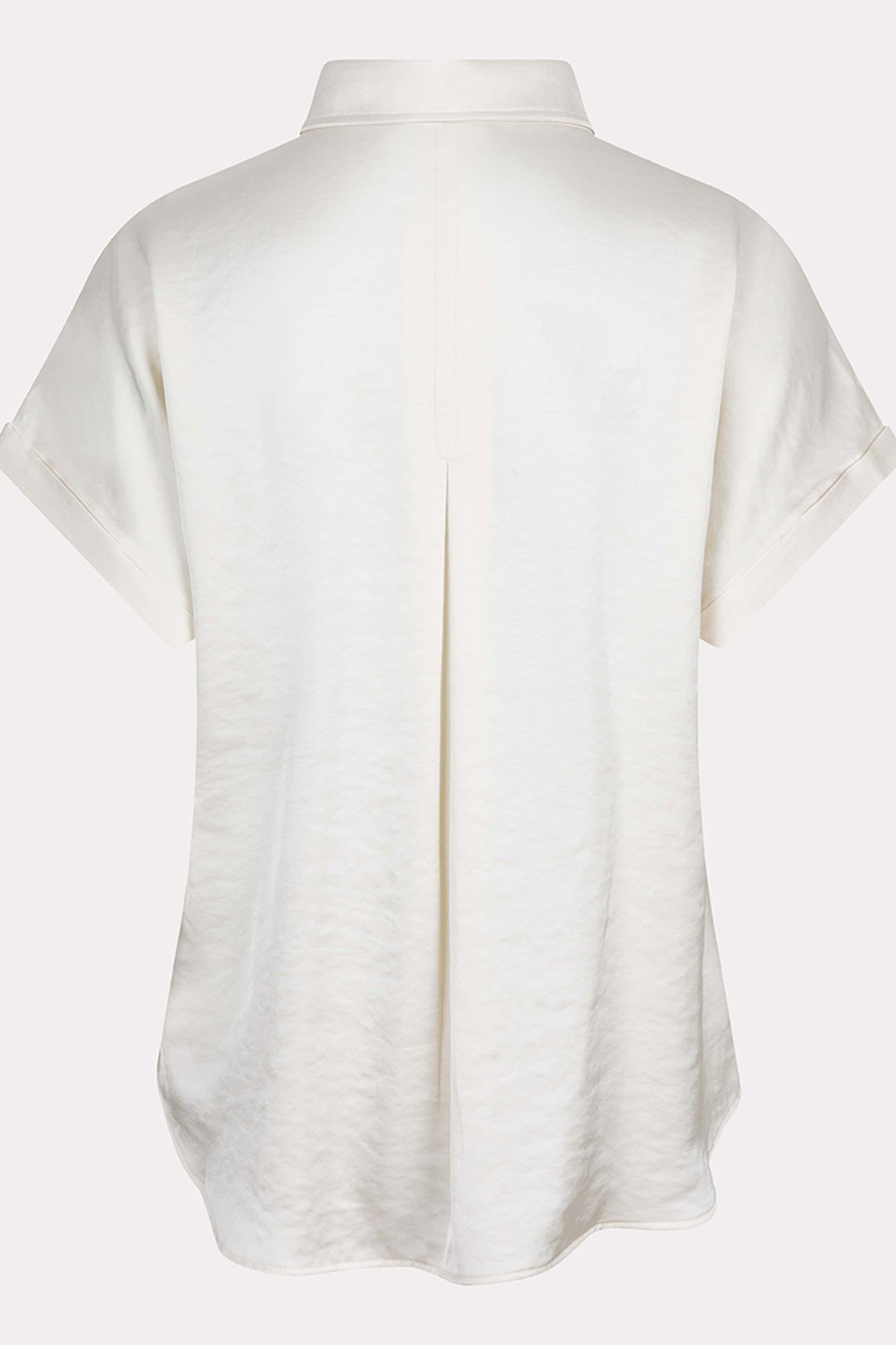 BLOUSE S/SLVE POCKET SATIN LOOK OFF WHITE 6