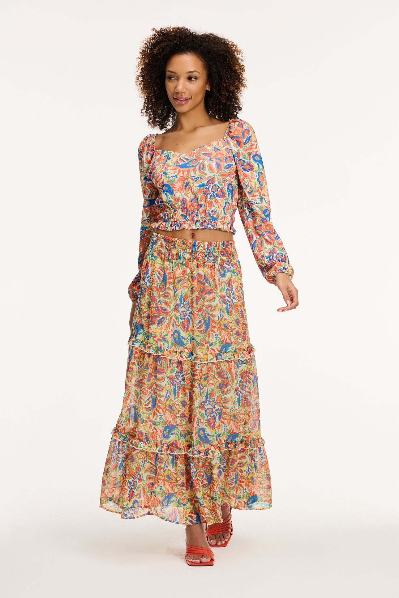 GRACE SKIRT SICILIAN FLOWER ORANGE SICILIAN FLOWER 3
