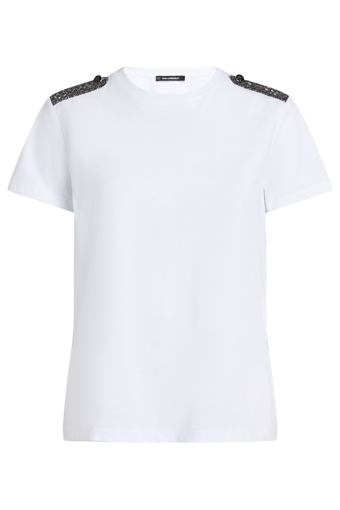 BOUCLE DETAIL T-SHIRT WHITE 1