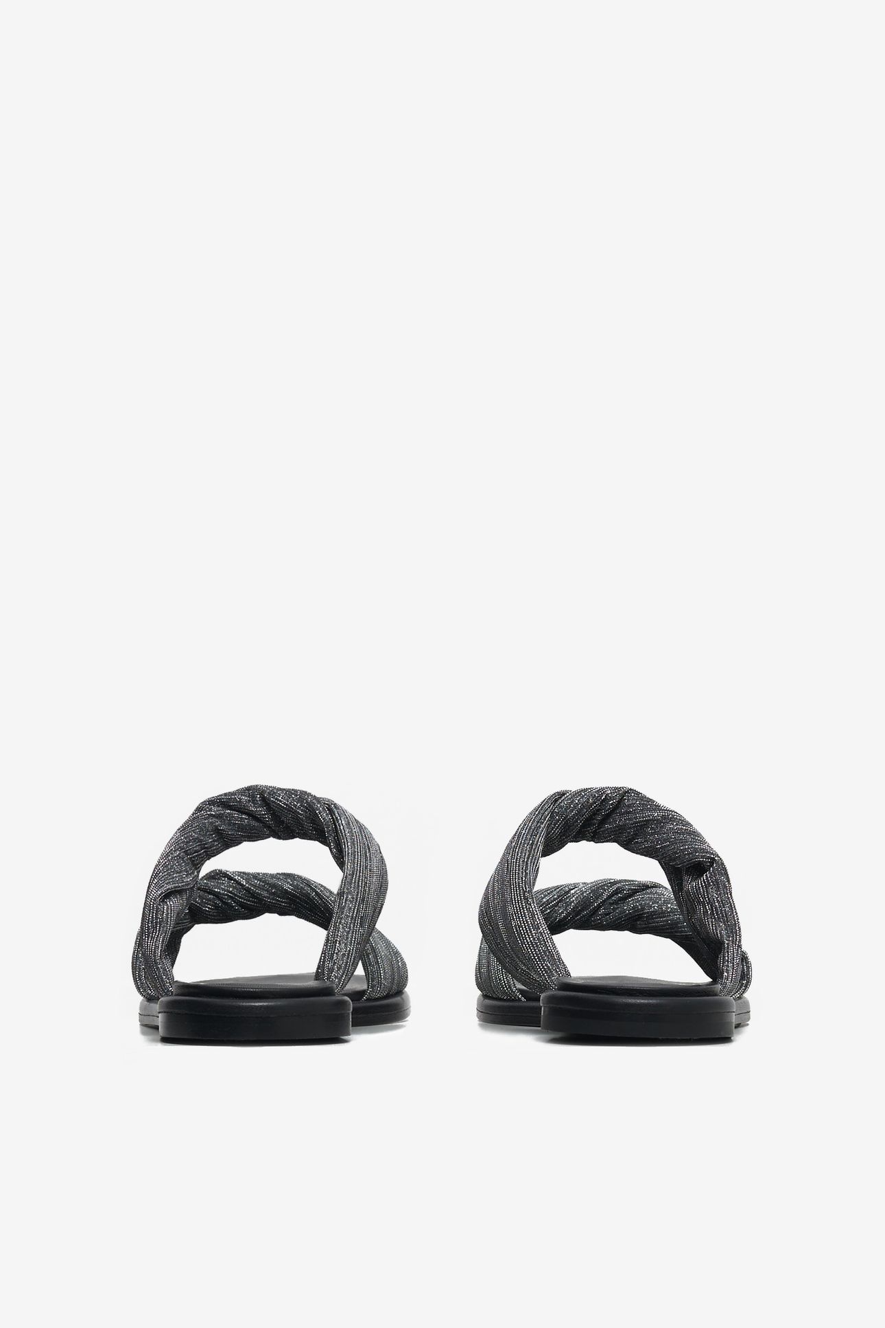 TWIST GLITTER MULES SILVER/BLACK 8