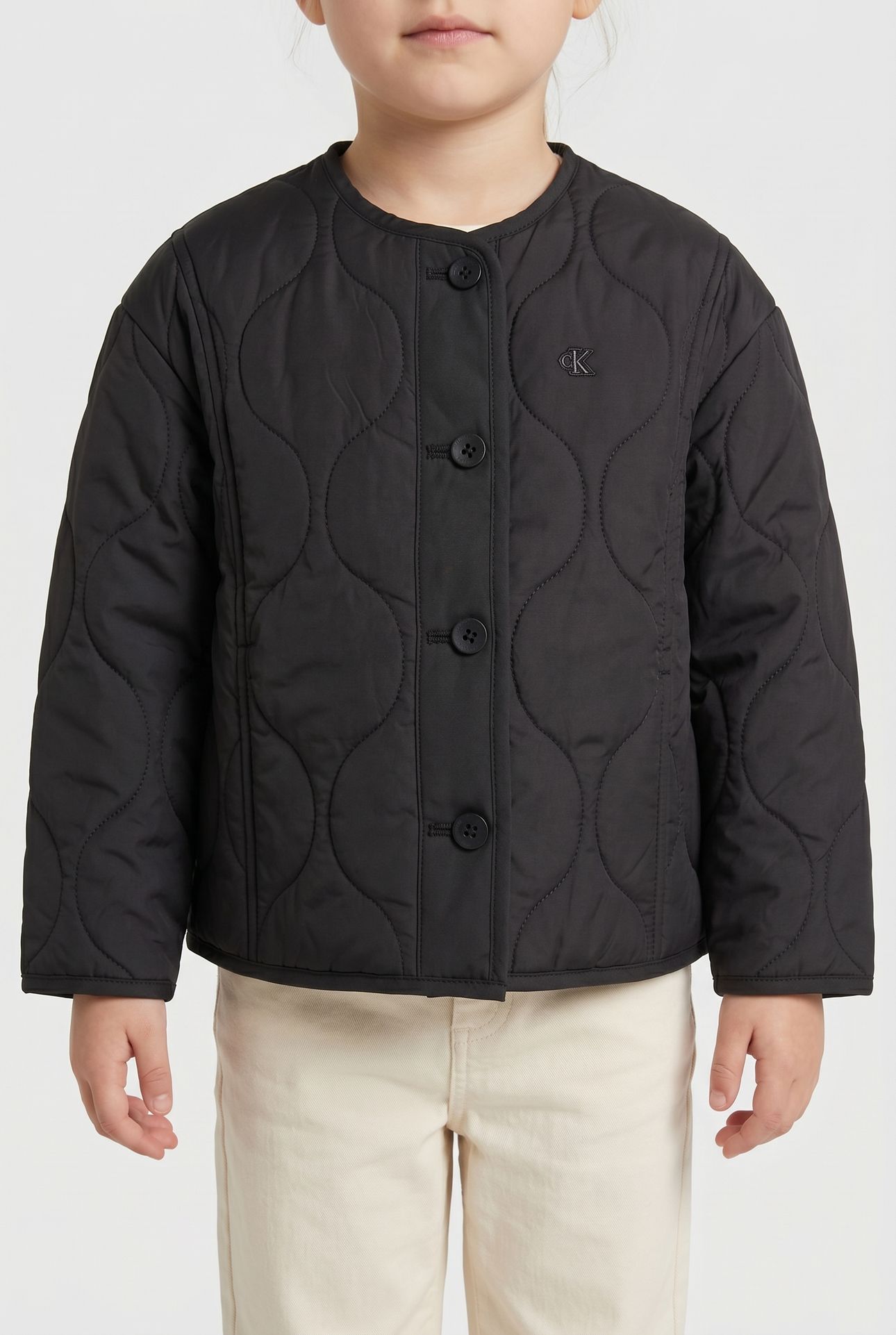 GIRLS QUILTED JACKET BLACK 4