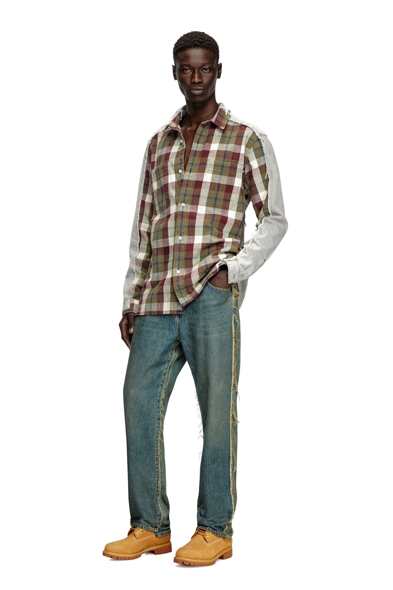 UNISEX DIESELOVES TBL FLANNEL/BACK DENIM SHIRT 1