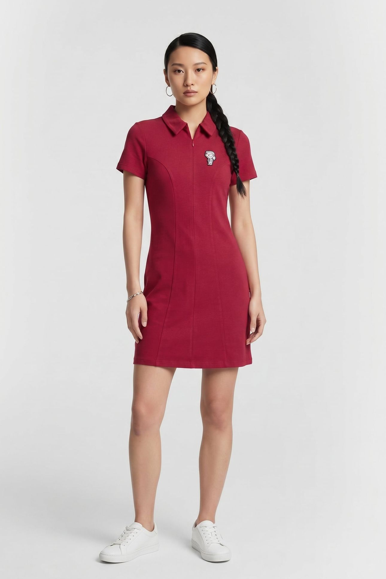 IKON SKETCH POLO ZIPPED DRESS PERSIAN RED 1