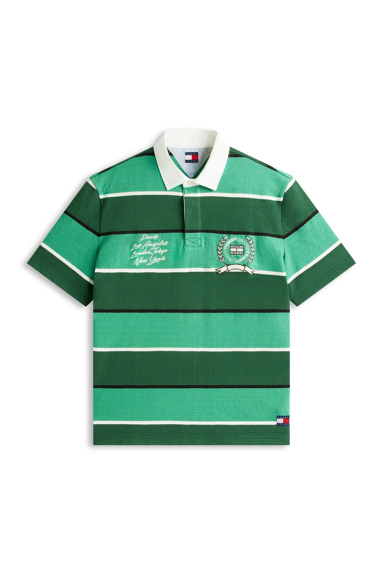 TJM RELAXED SS STRIPE POLO SHADOW PINE STRIPE 4
