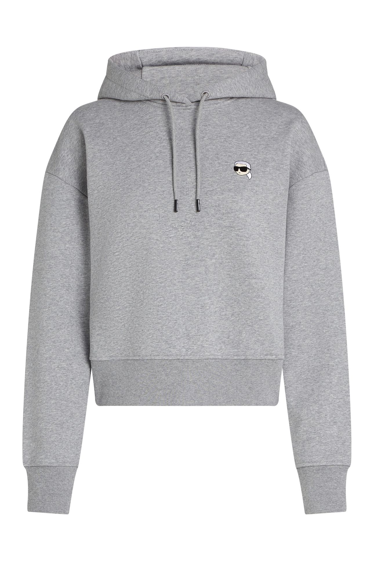 IKON PATCH CROPPED HOODIE LIGHT GREY MELANGE 5