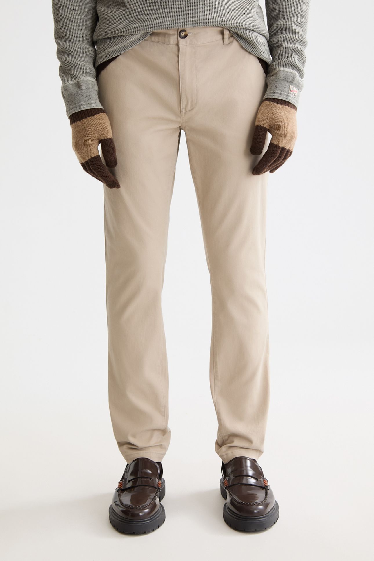 MOTT - WASHED COTTON BLEND CHINO PLAZA TAUPE 1