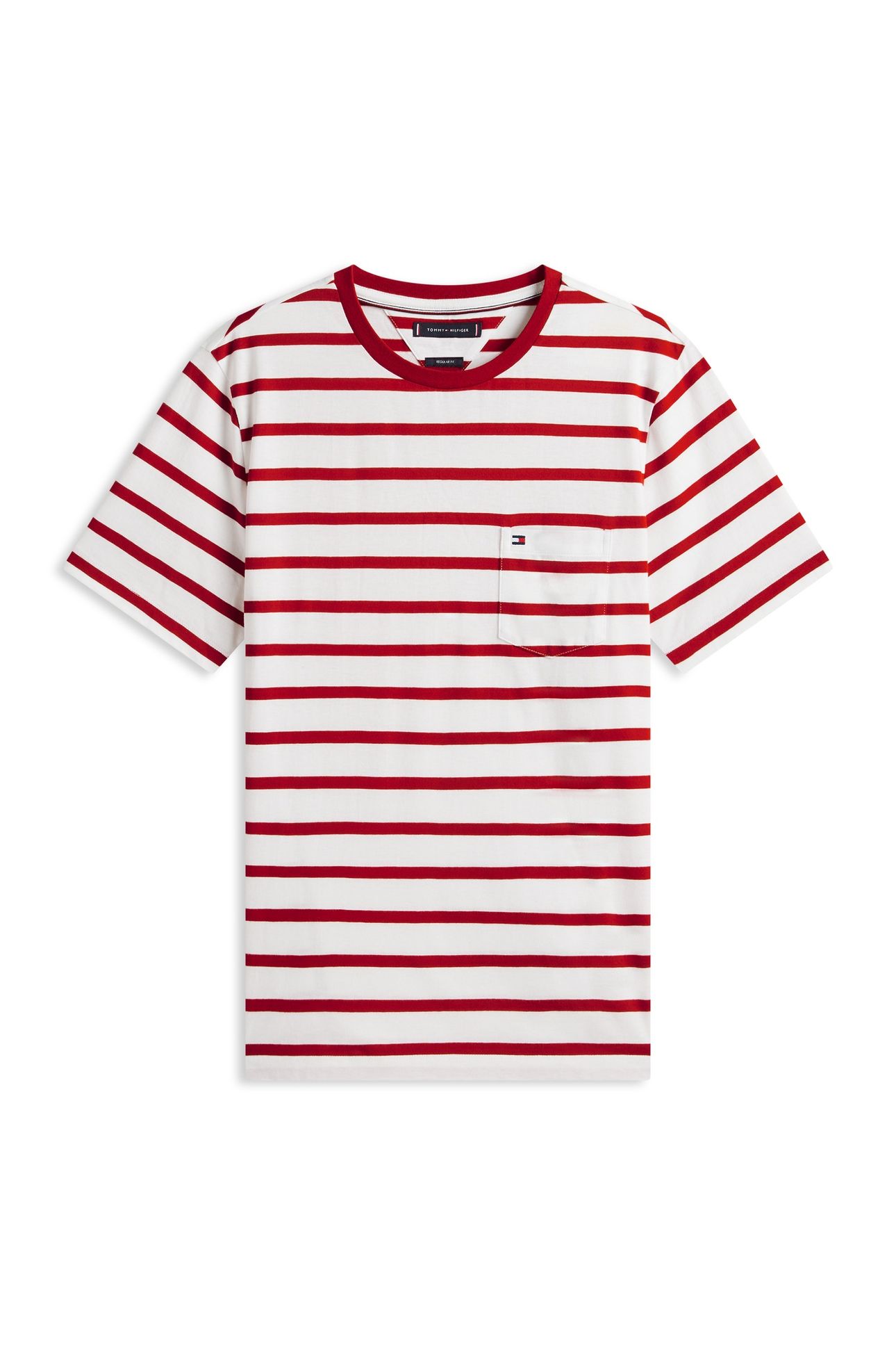 ESSENTIAL REGULAR FIT STRIPE T-SHIRT ECRU/MEDIUM RED STRIPE 4