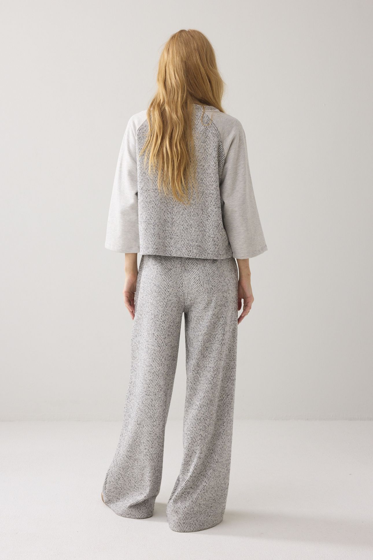 SHORTSLEEVE HARRINGBONE TOP MIST 3