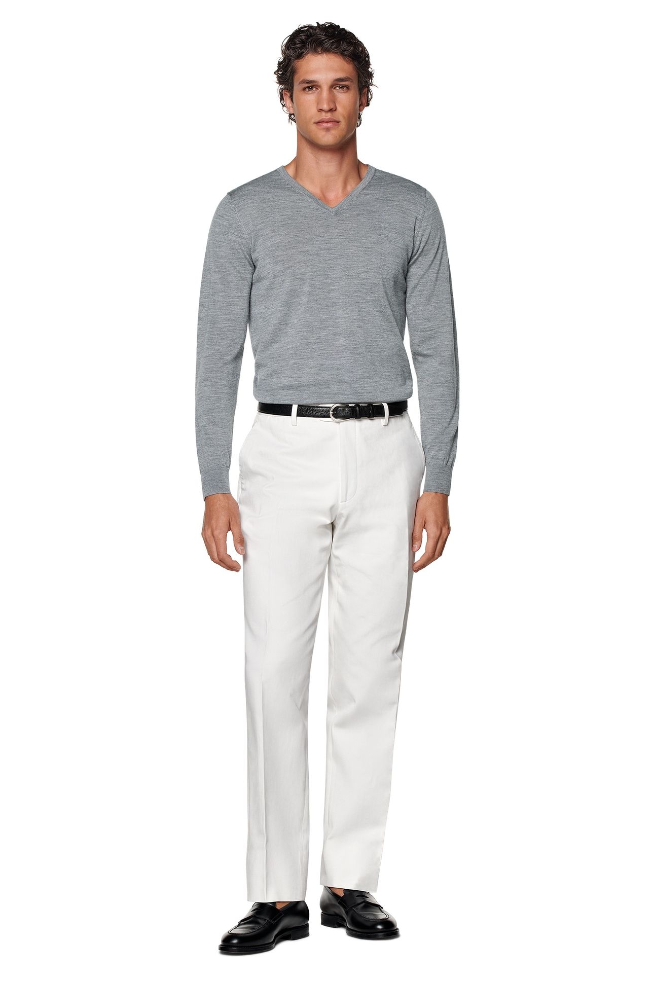 V-NECK MERINO CREW AND V NECK GREY 1