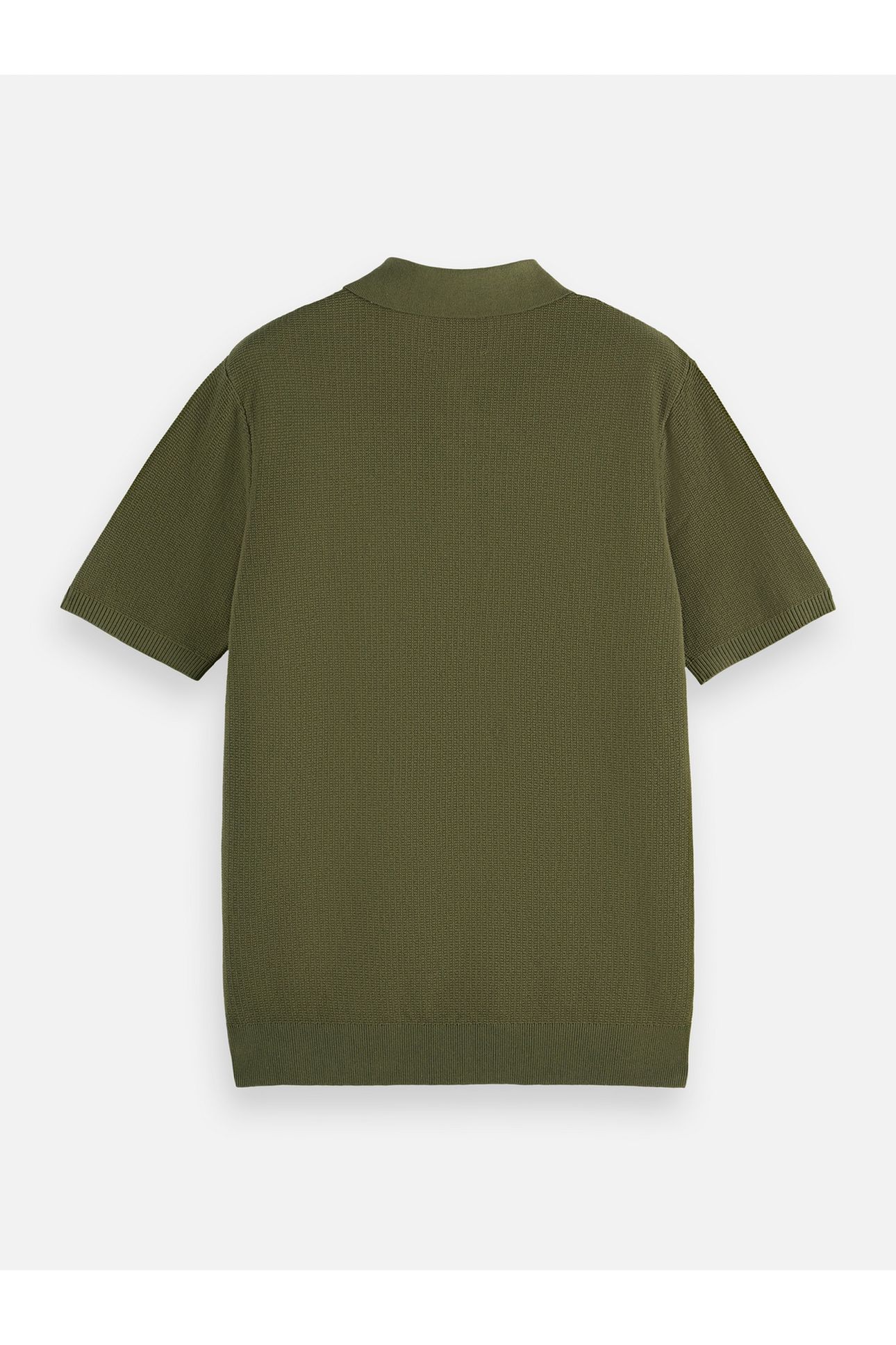 STRUCTURED KNITTED REGULAR-FIT POLO DARK GREEN 5
