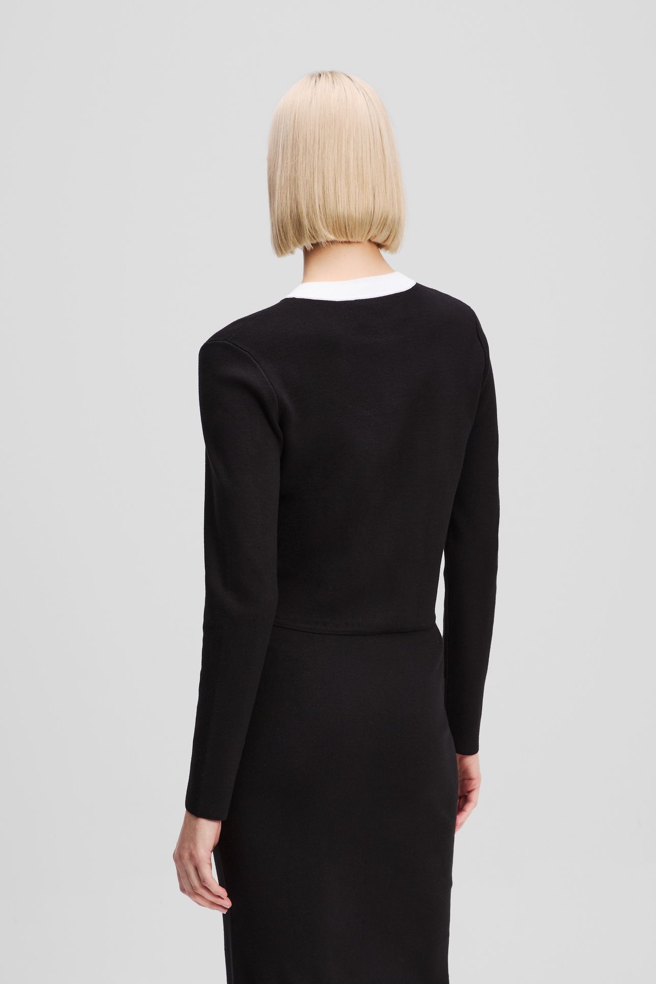 BW KNIT CARDIGAN WHITE/BLACK 2