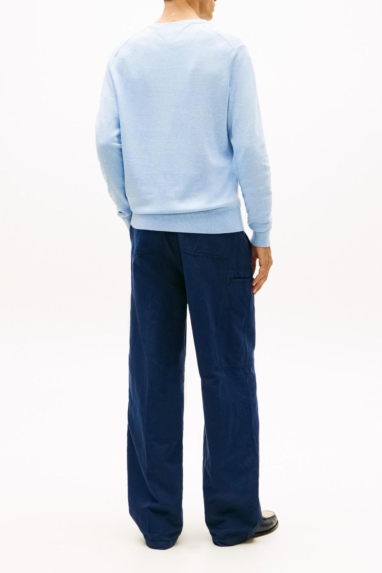 ESSENTIAL COTTON SWEATER VESSEL BLUE HEATHER 3