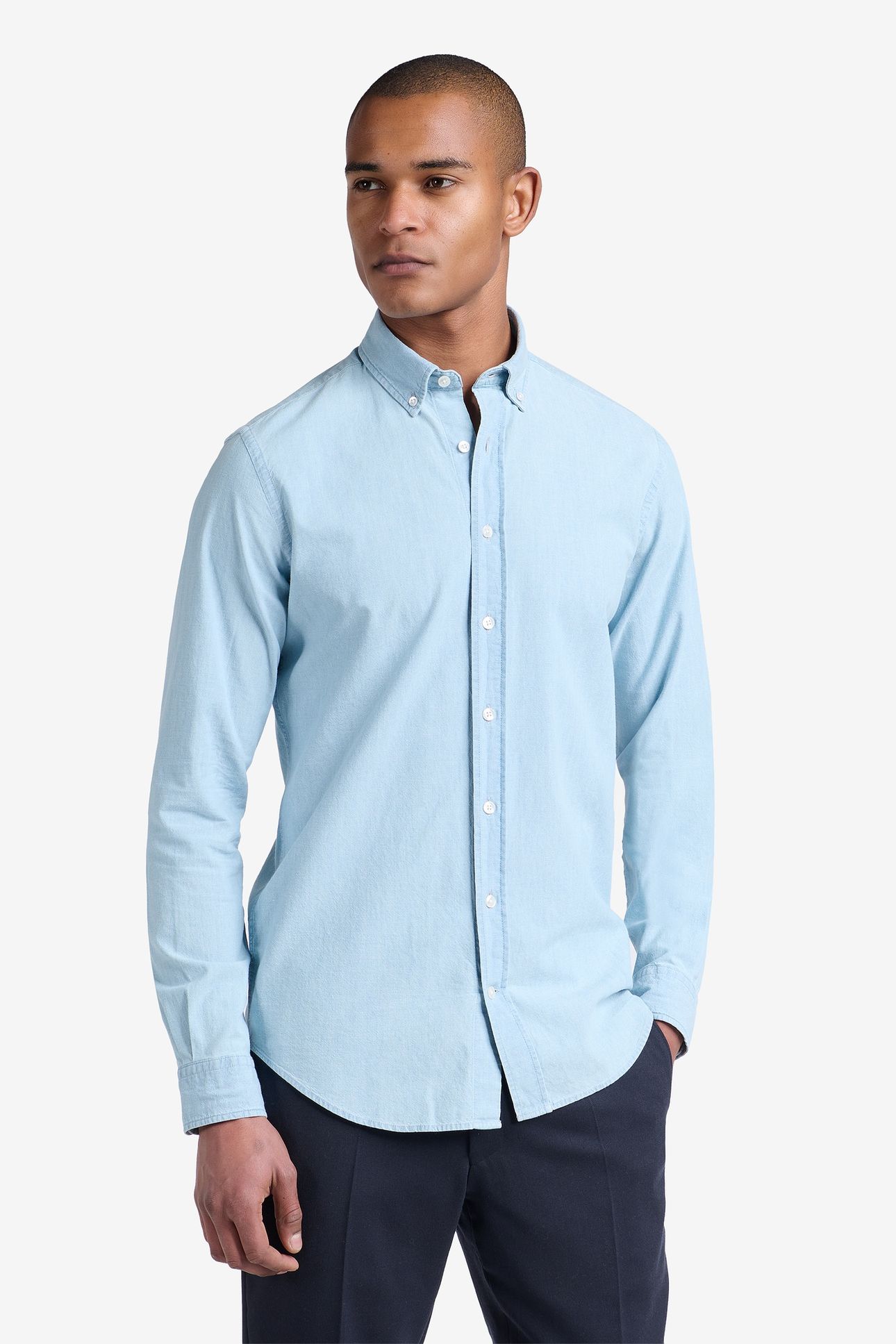 FELIX CHAMBRAY DENIM COTTON LIGHT INDIGO 2