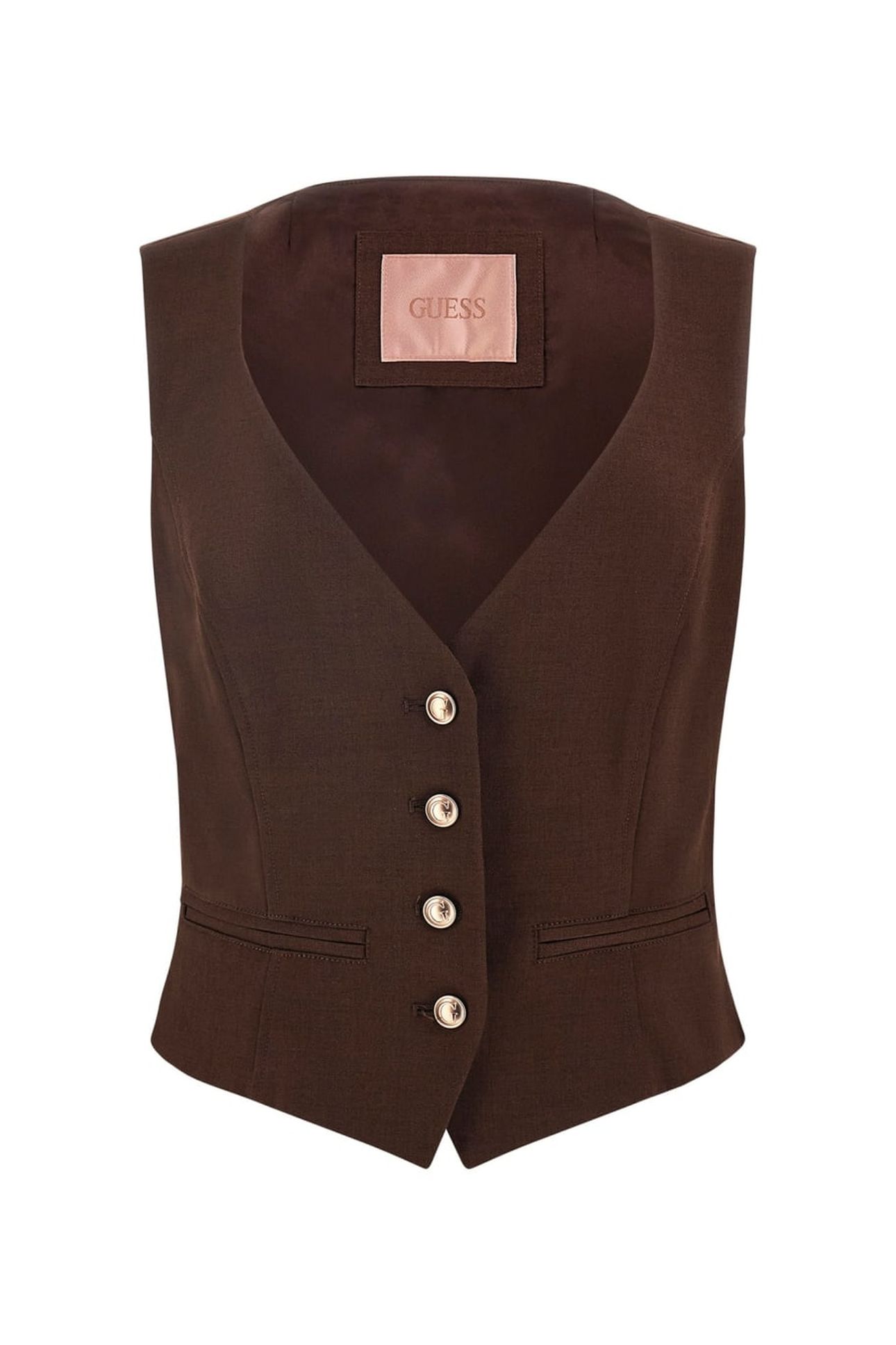 GUESS ECO MATEA SUIT VEST REGAL BROWN MULTI 6