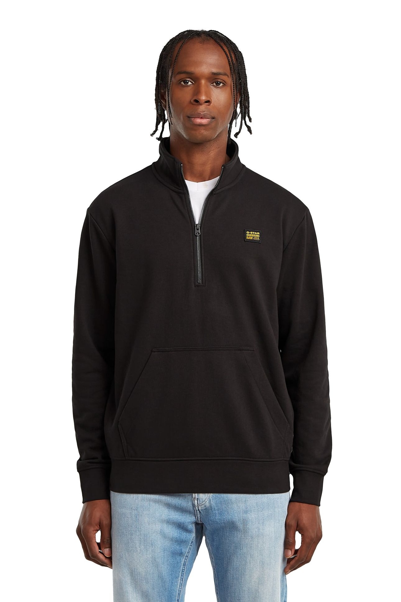 HALF ZIP SWEATER LABEL BADGE BLACK 2