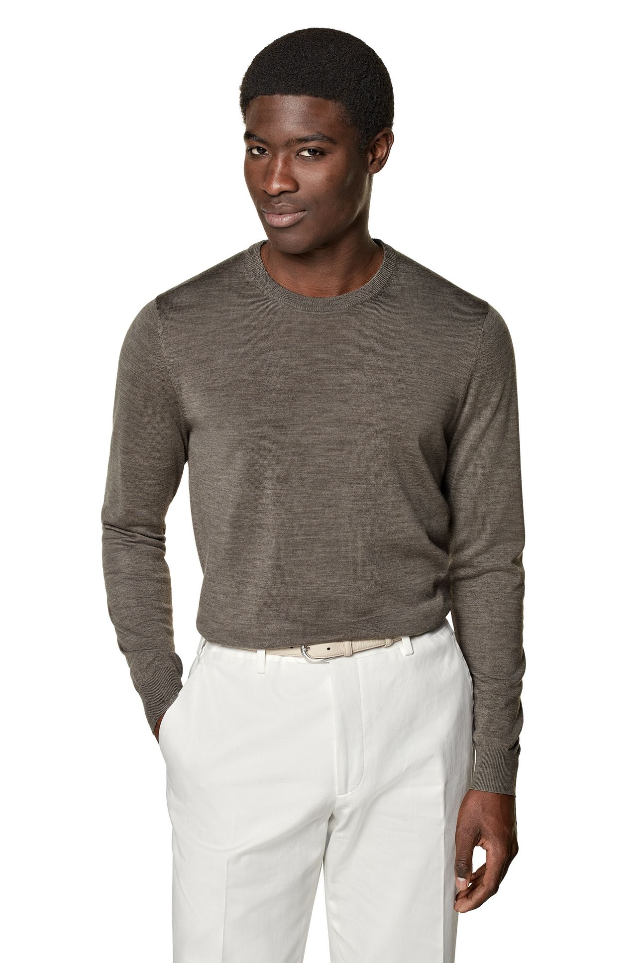 LS CREW LUX CREW AND V NECK TAUPE 2