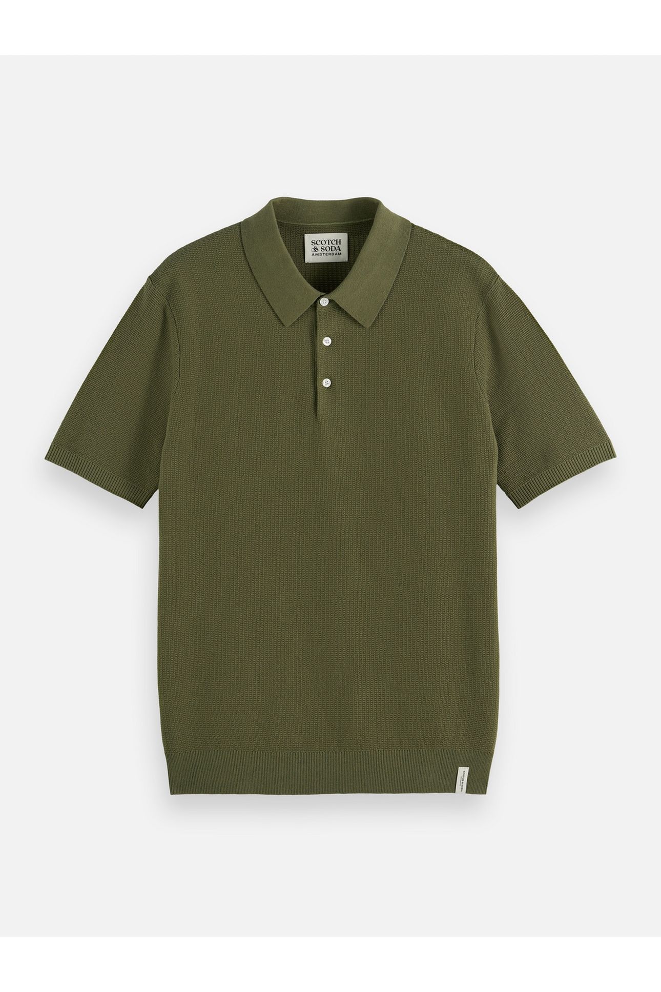 STRUCTURED KNITTED REGULAR-FIT POLO DARK GREEN 4