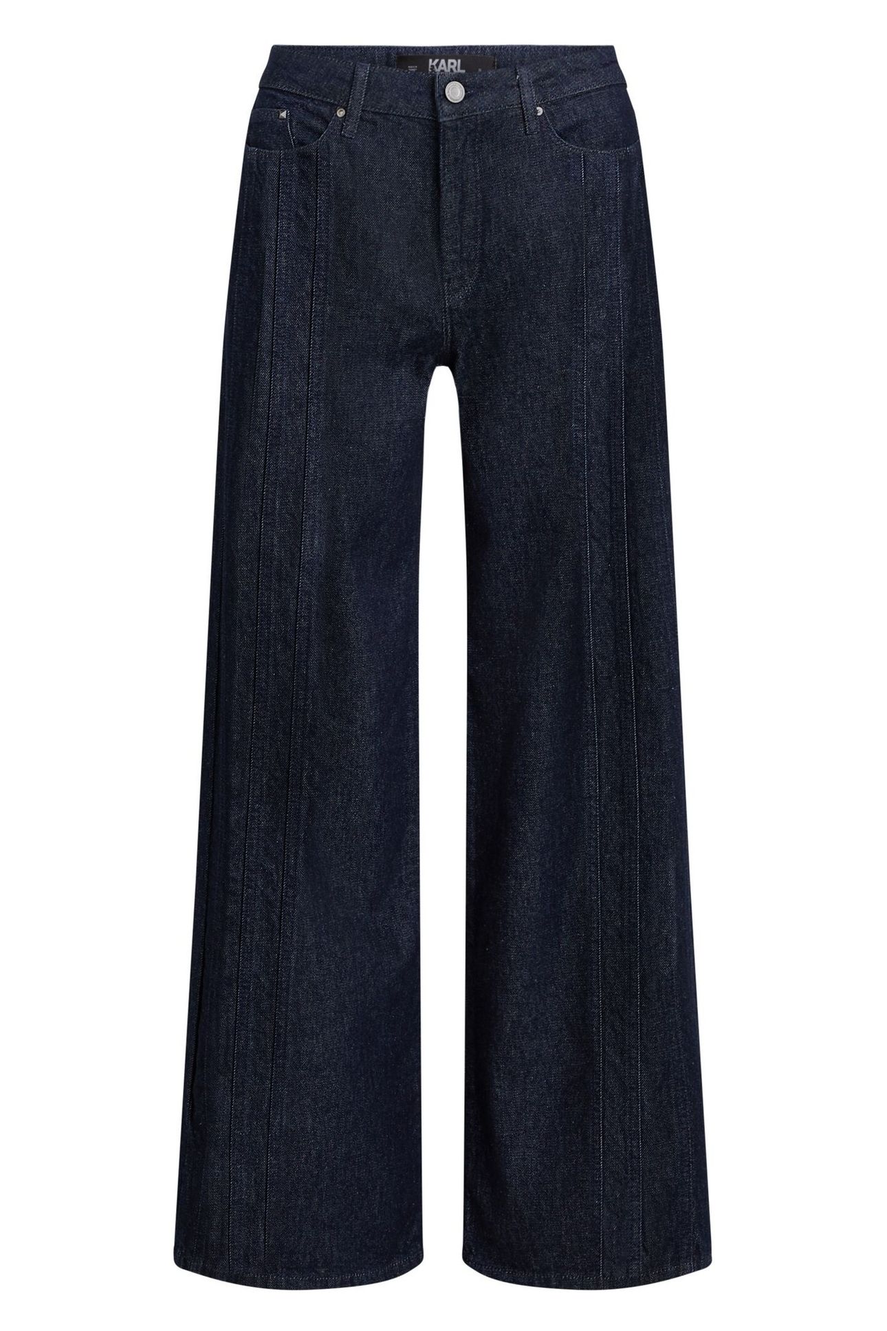 MID RISE WIDE LEG DENIM PANTS DARK BLUE 3
