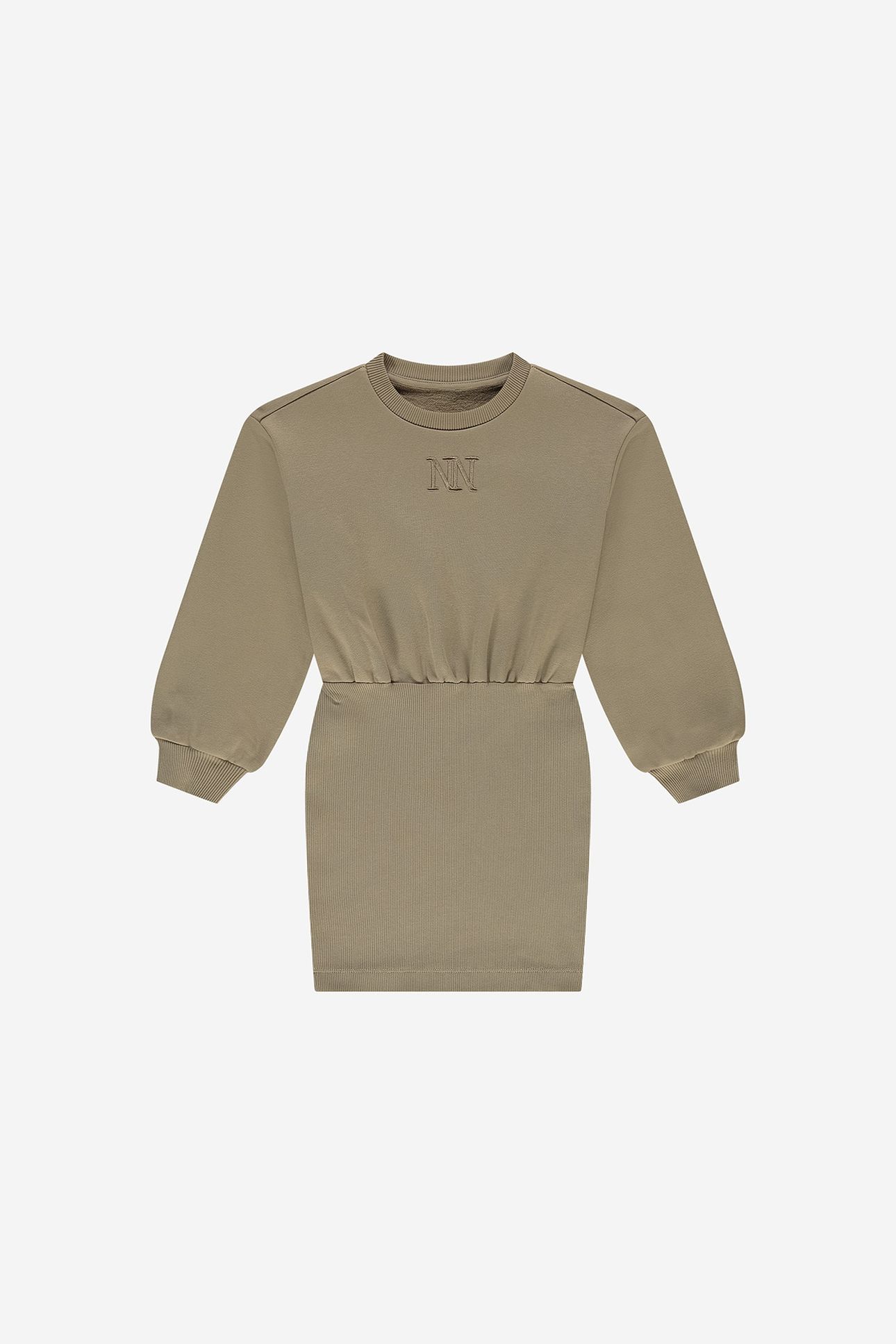 LONGSLEEVE AAIKE SWEATDRESS DARK HUMMUS 1