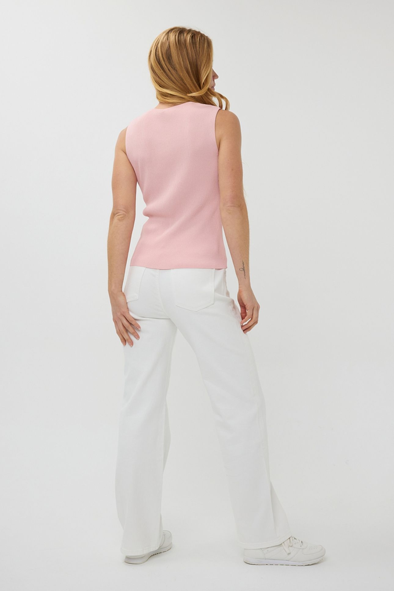 TOP SLV/LSS V-NECK BUTTONS LIGHT PINK 3