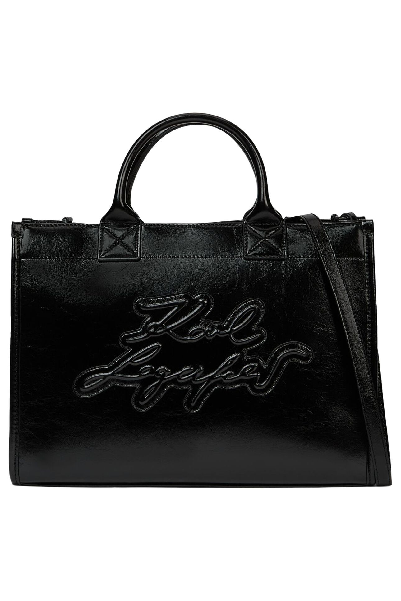 K/SHOPPER TEXT TOTE BLACK 1