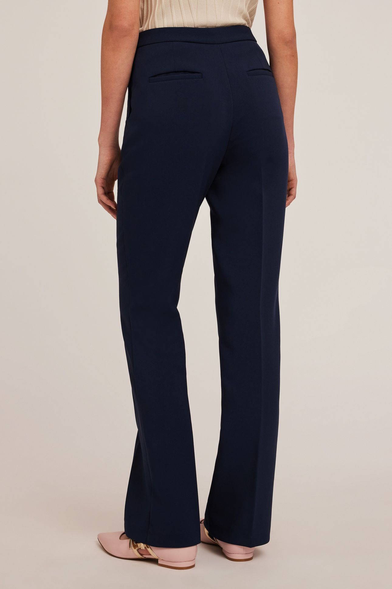 PALAZZO TROUSERS WITH IRONED CREASE BLUE 2