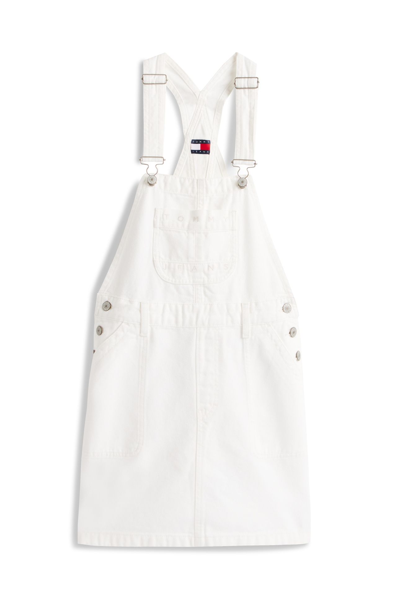 DENIM DUNGAREE DRESS DENIM WHITE 5