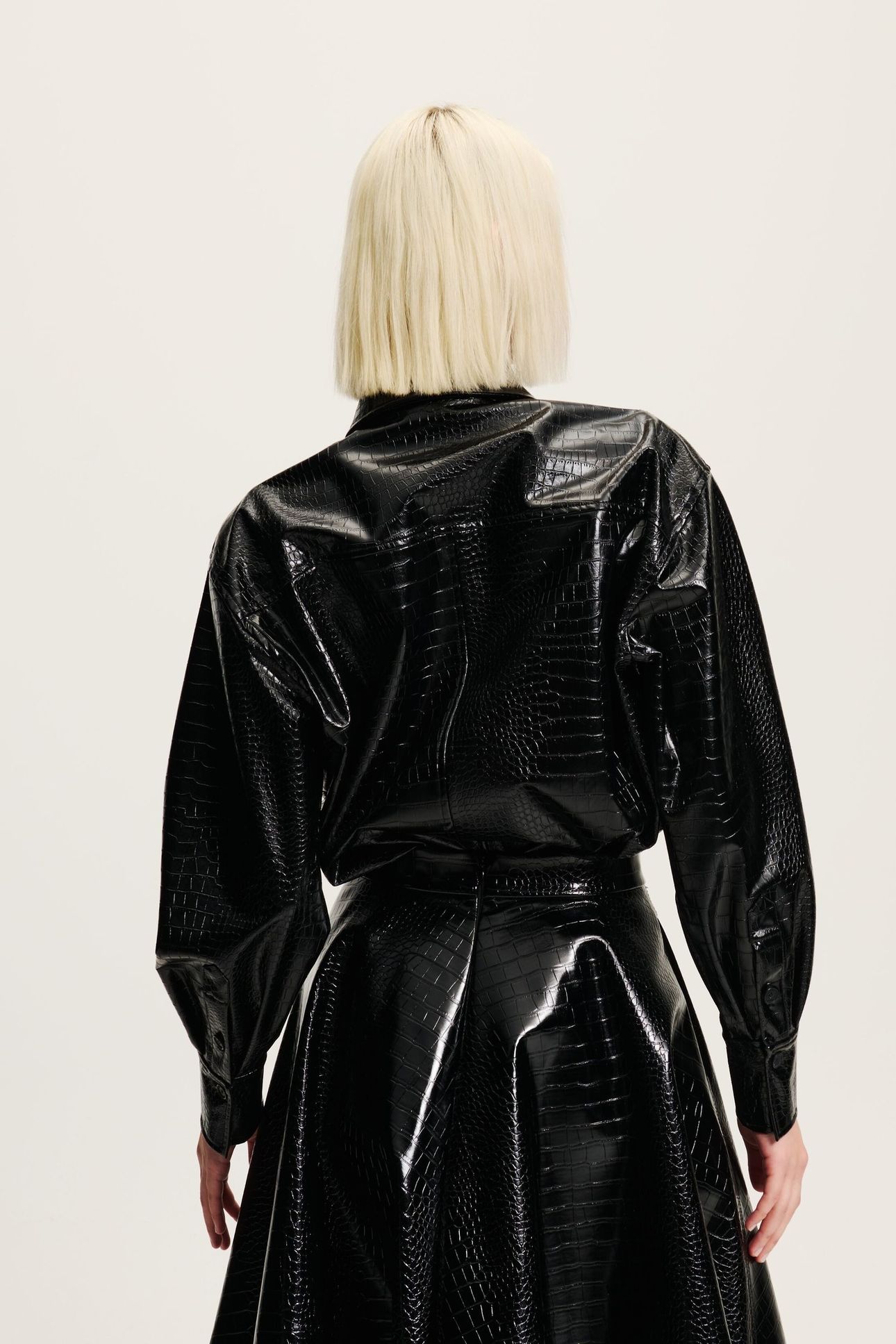 FAUX LEATHER SHIRT BLACK 2