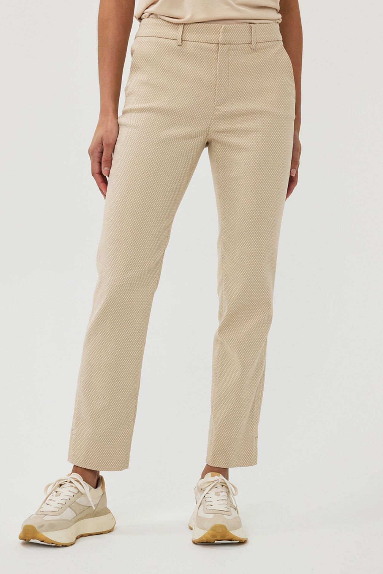 TROUSERS JACQUARD SQUARE SAND 3