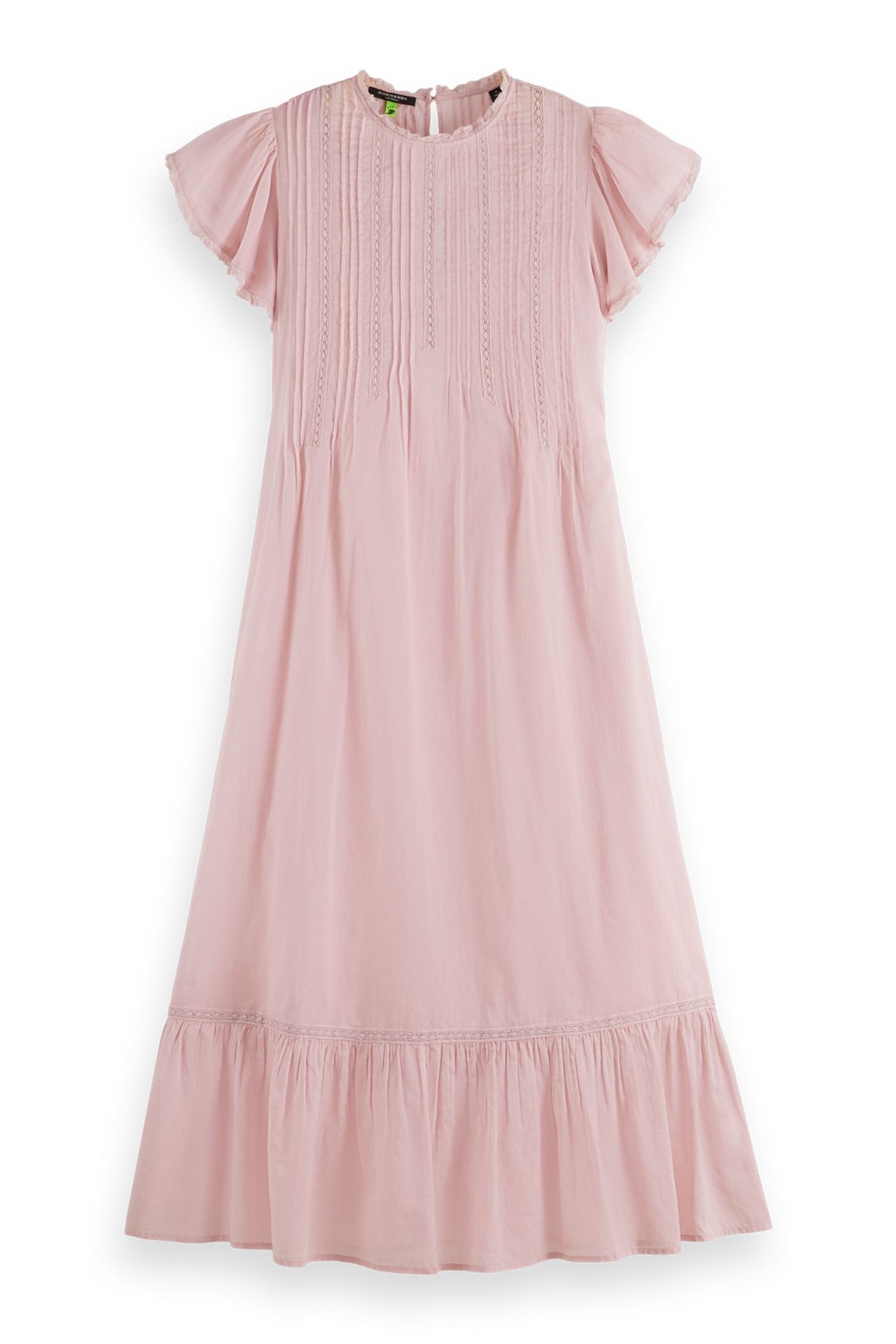 MAXI DRESS WITH PLEATED LACE DETAILS BURNISHED LILAC 3