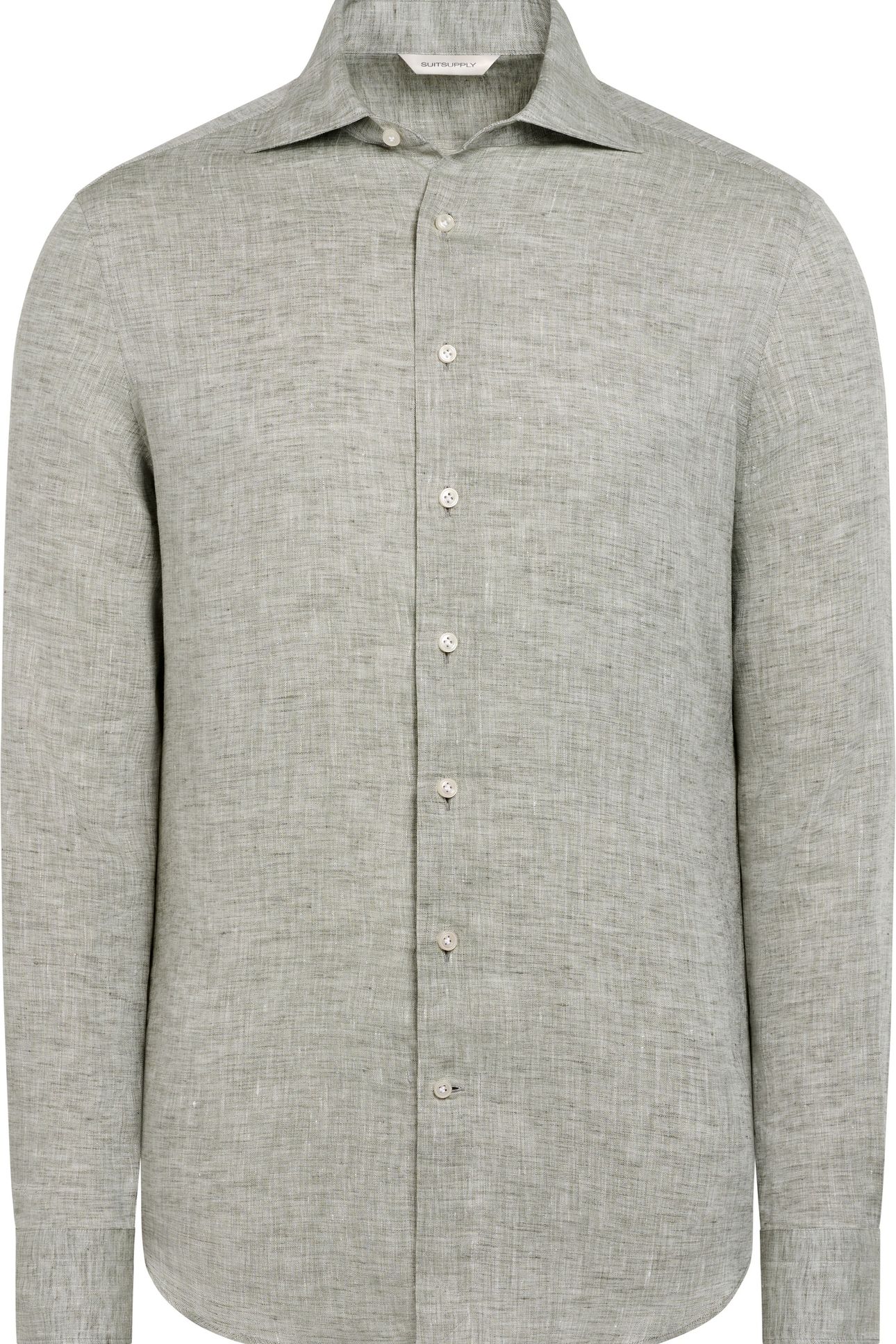 PURE LINEN OLIVE CASUAL SHIRTS LIGHT GREEN 6
