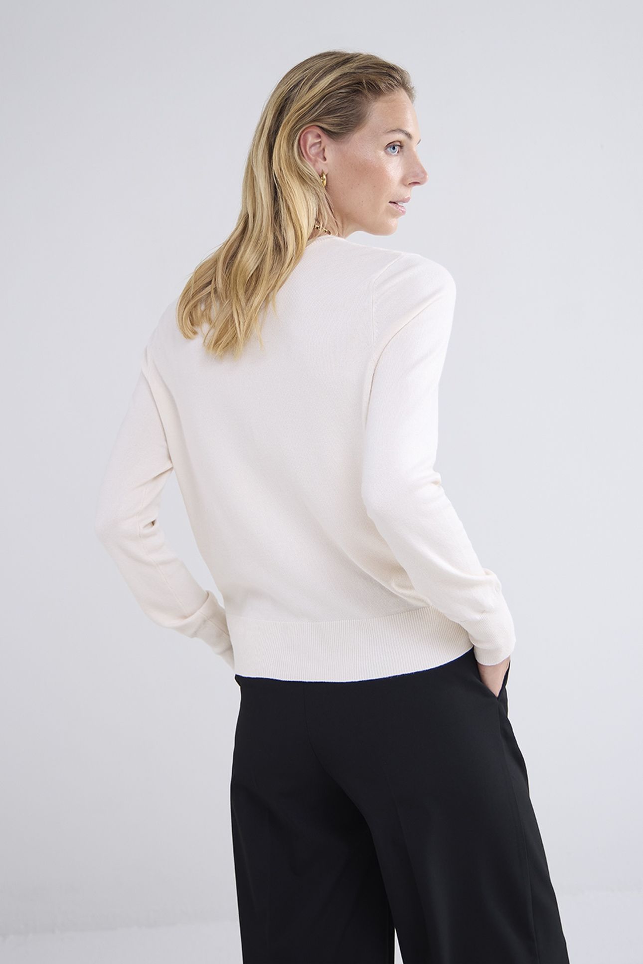 SHORT CARDIGAN SOFT VISCOSE POLYAMIDE KNIT IVORY 3