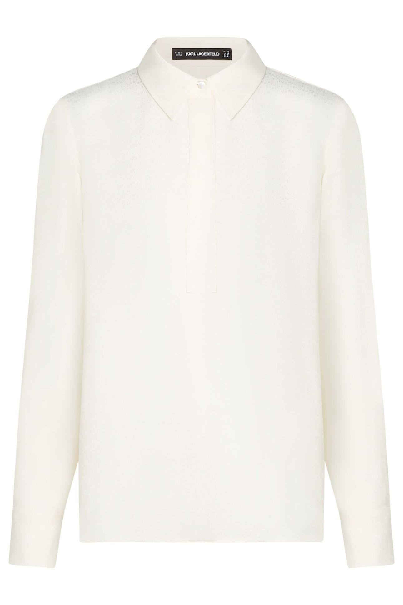 LOGO JACQUARD FLUID BLOUSE ELONGATED LOGO PRISTINE 5