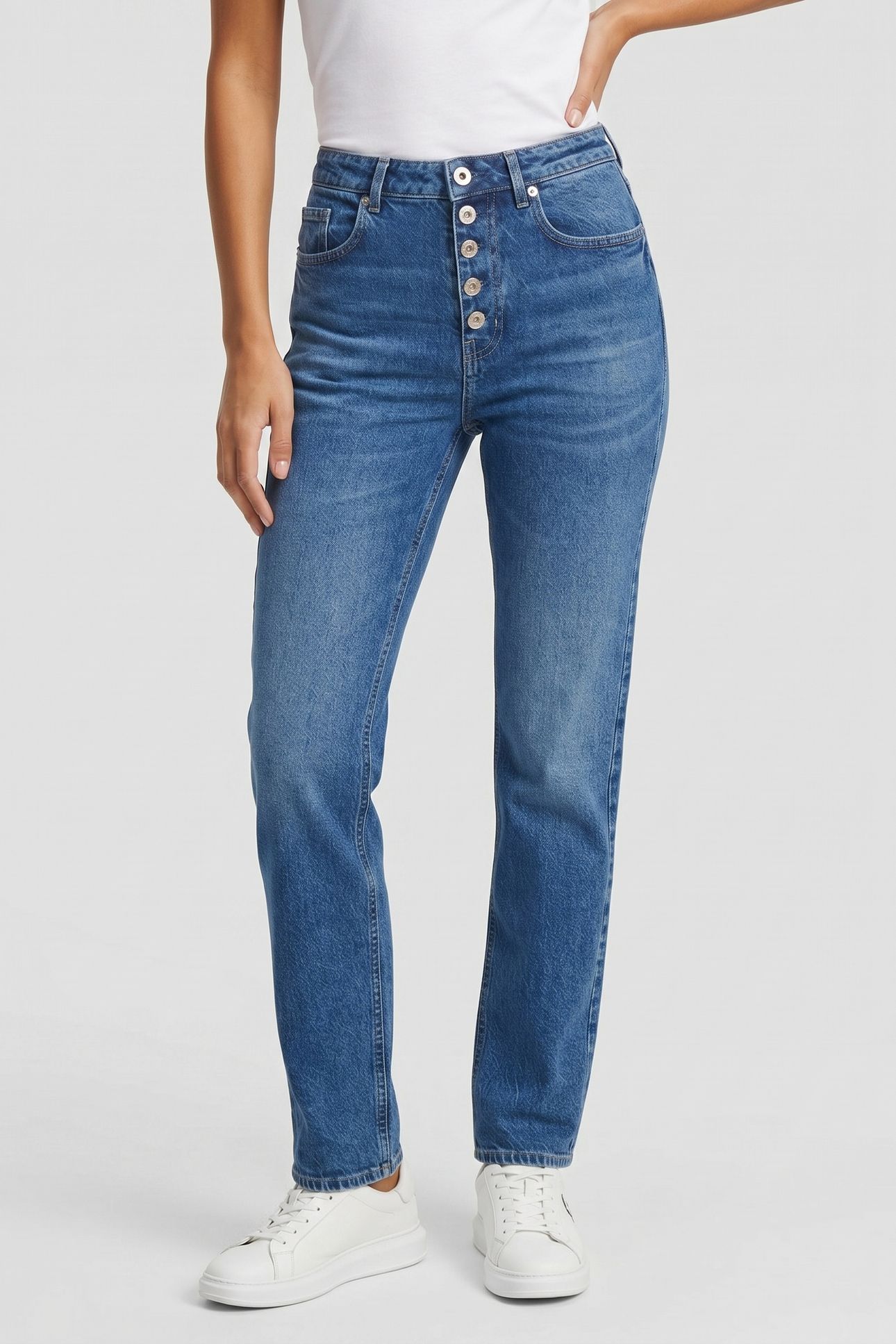 STRAIGHT SHANK DENIM DARK WASHED BLUE 1