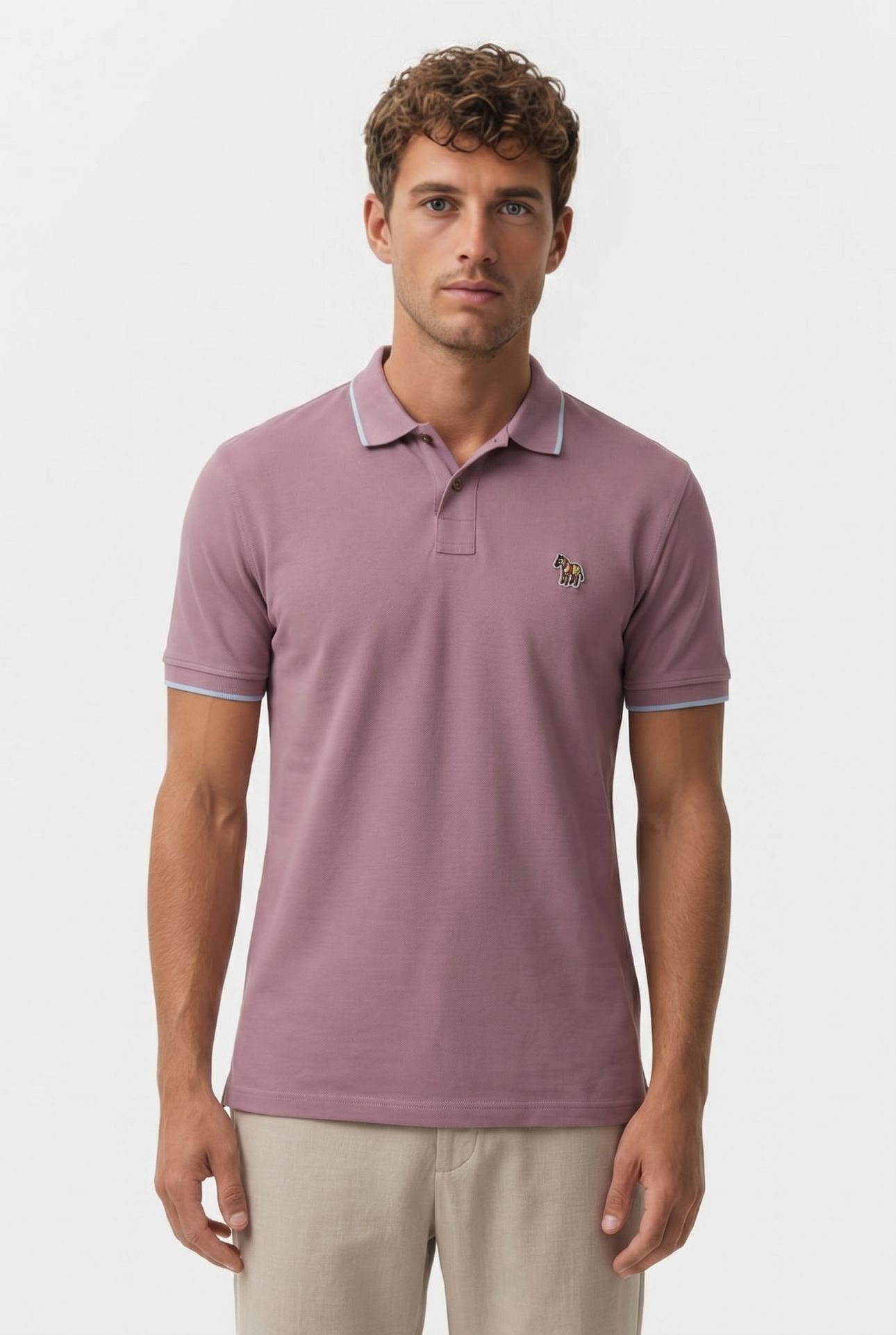 SLIM FIT POLO ZEB BADGE MAUVE 1