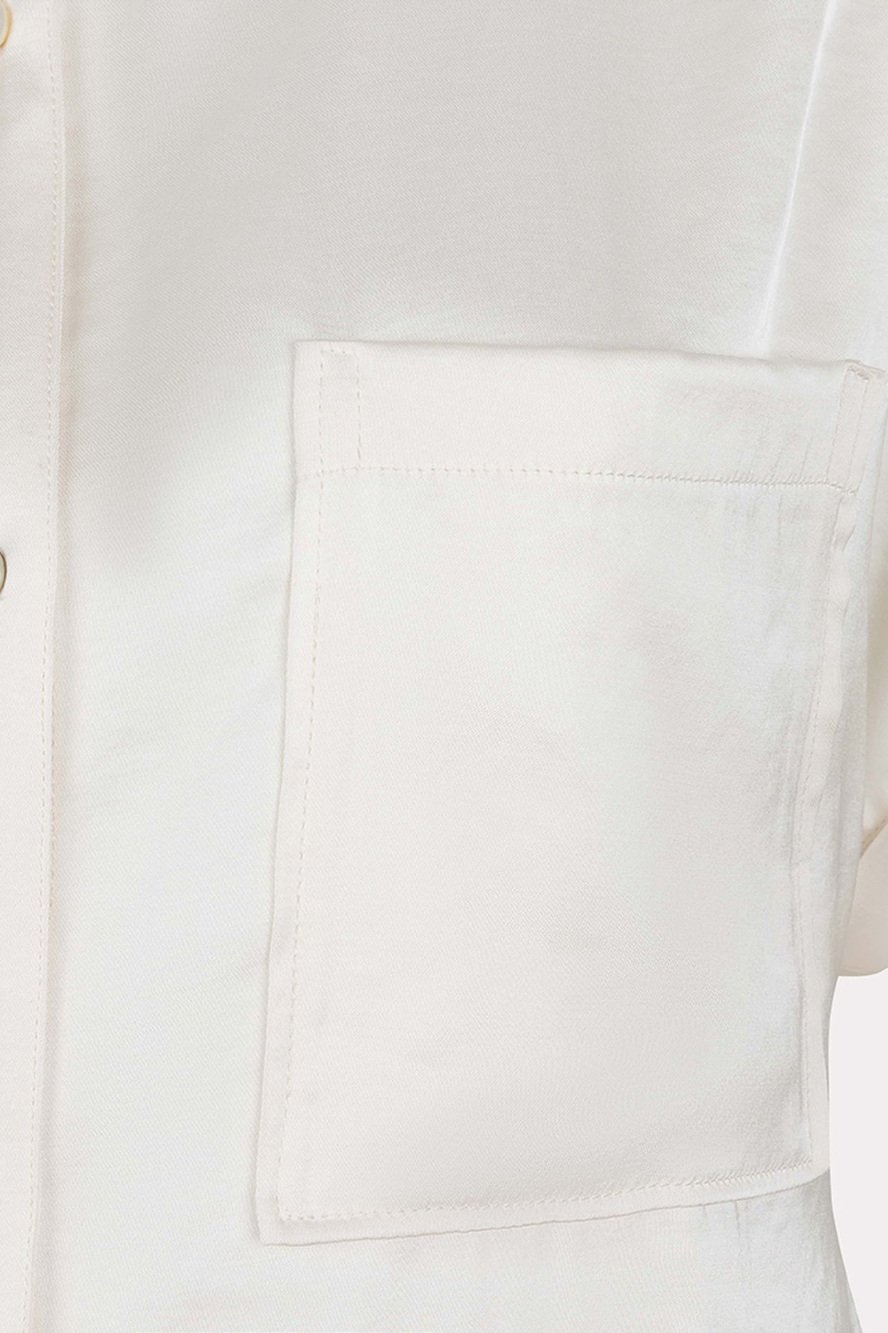 BLOUSE S/SLVE POCKET SATIN LOOK OFF WHITE 8