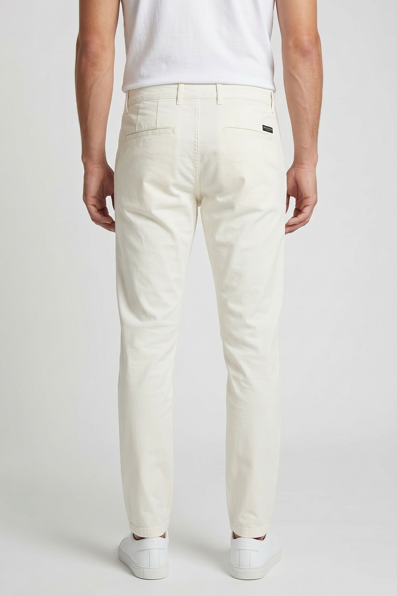 STUART COTTON-BLEND TWILL CHINO WHITE TRADITIONAL 2