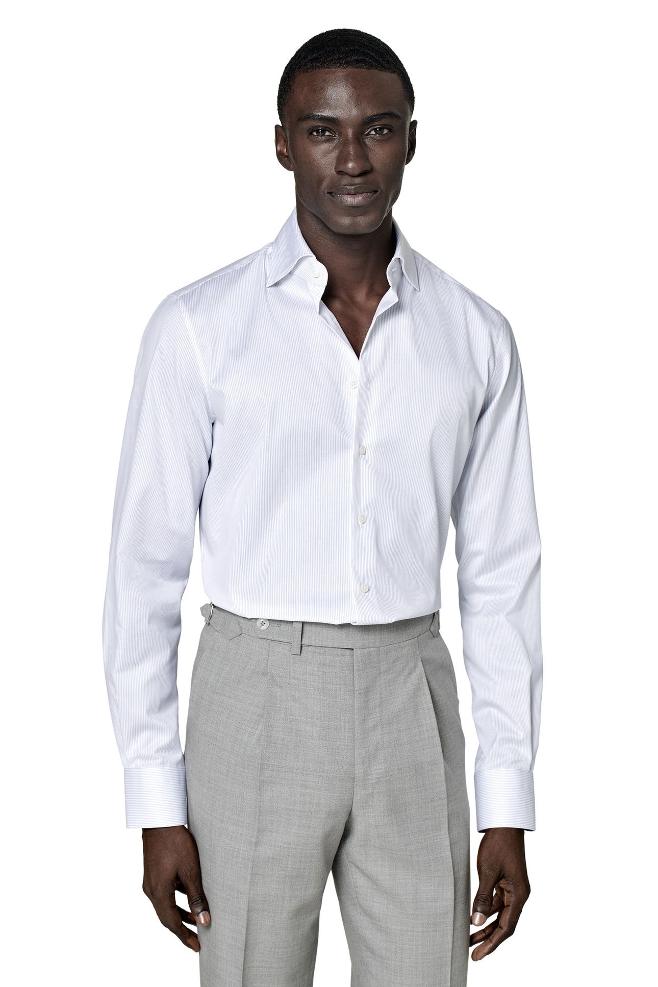 TRAVELLER PINSTRIPE FORMAL SHIRTS WHITE 3