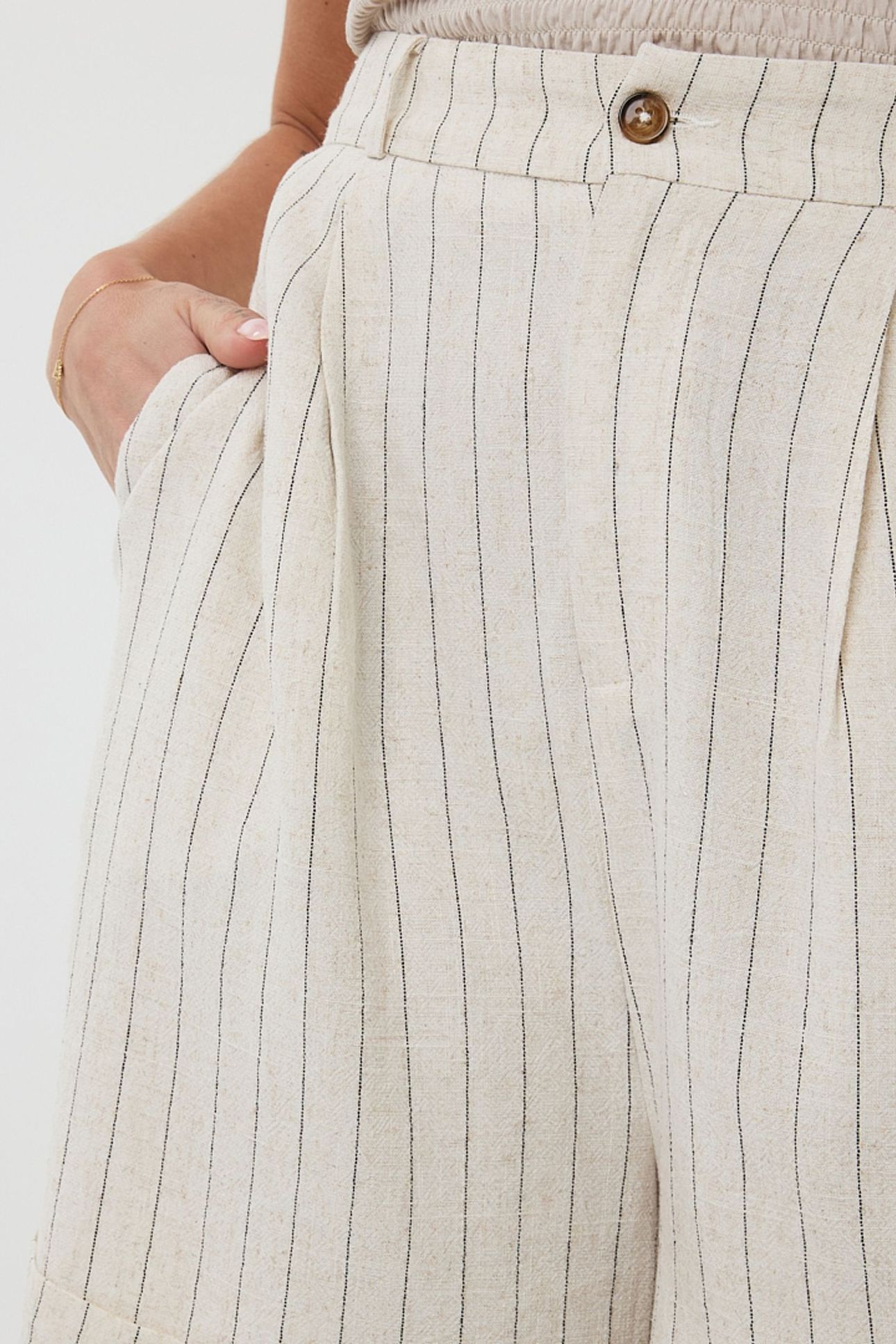 SHORTS LINEN STRIPE SAND 5