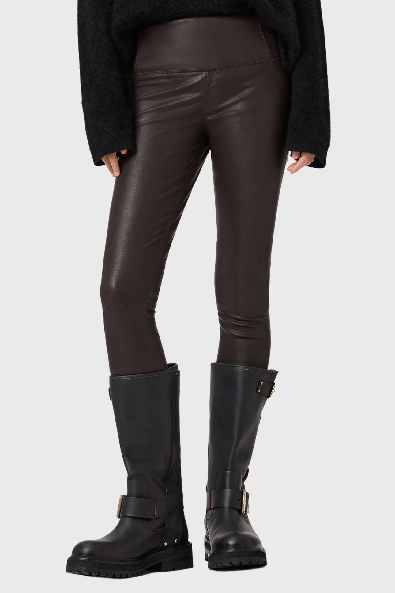 CORA LEATHER LEGGING BITTER BROWN 1