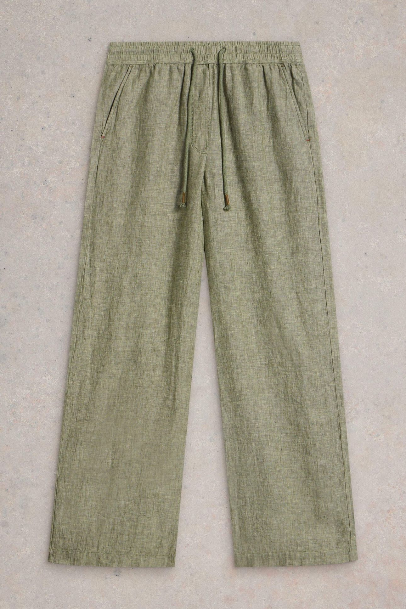BELLE LINEN WIDE LEG TROUSER MID GREEN 4