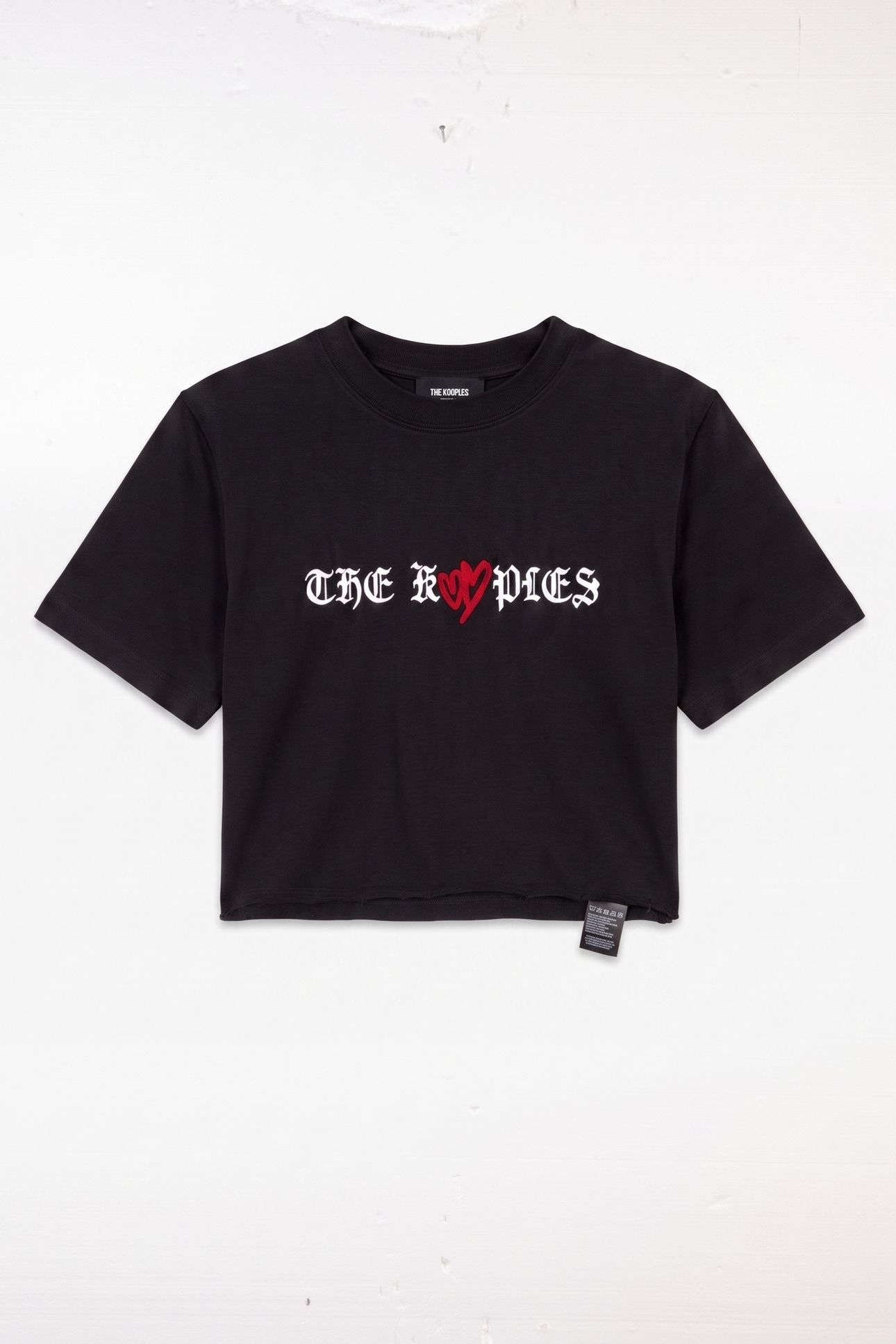 SHORT-SLEEVED T-SHIRT W PRINT AND FLOCK ON THE FRONT BLACK 3