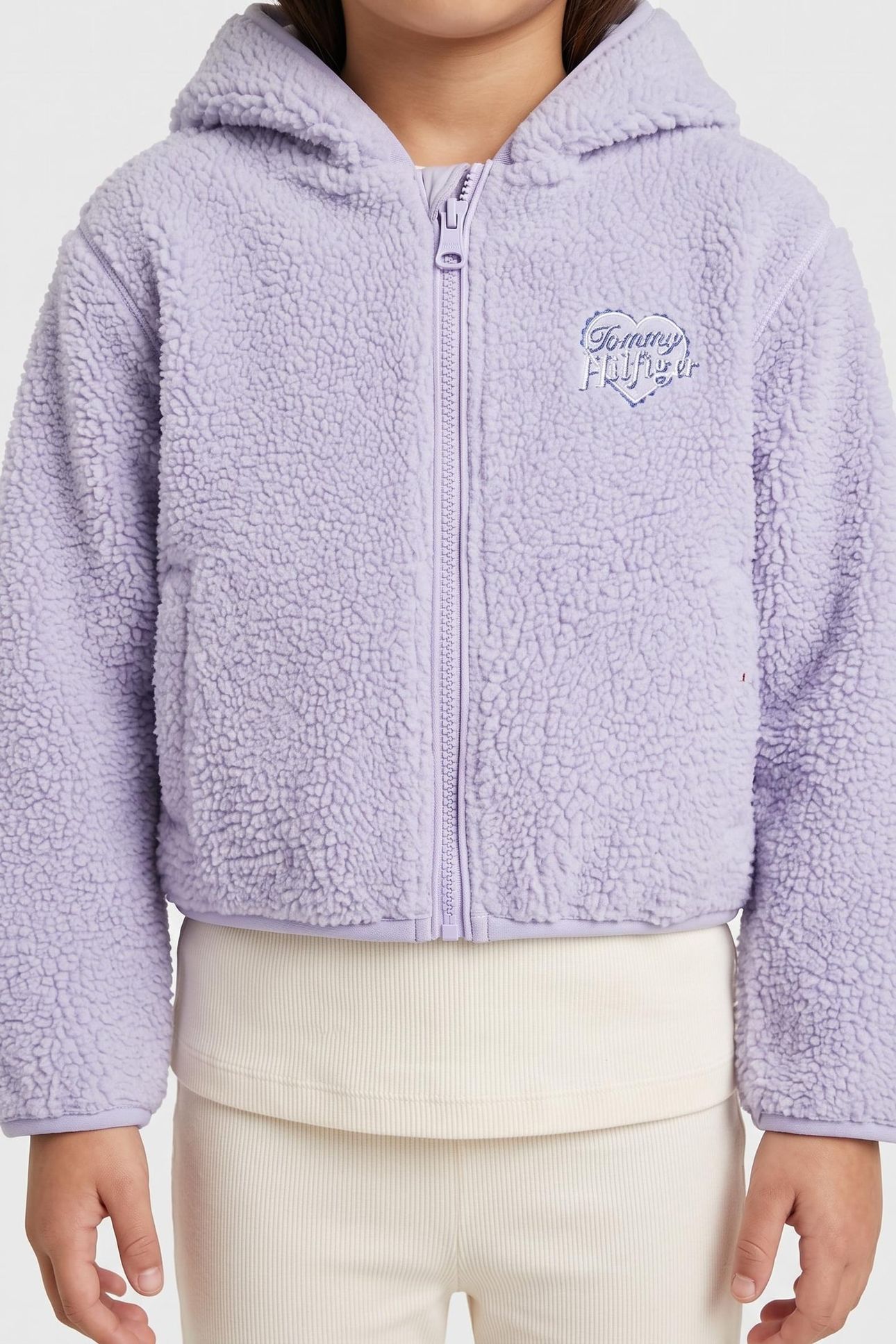GIRLS POLAR FLEECE EMB ZIP PERIWINKLE DUSK 1