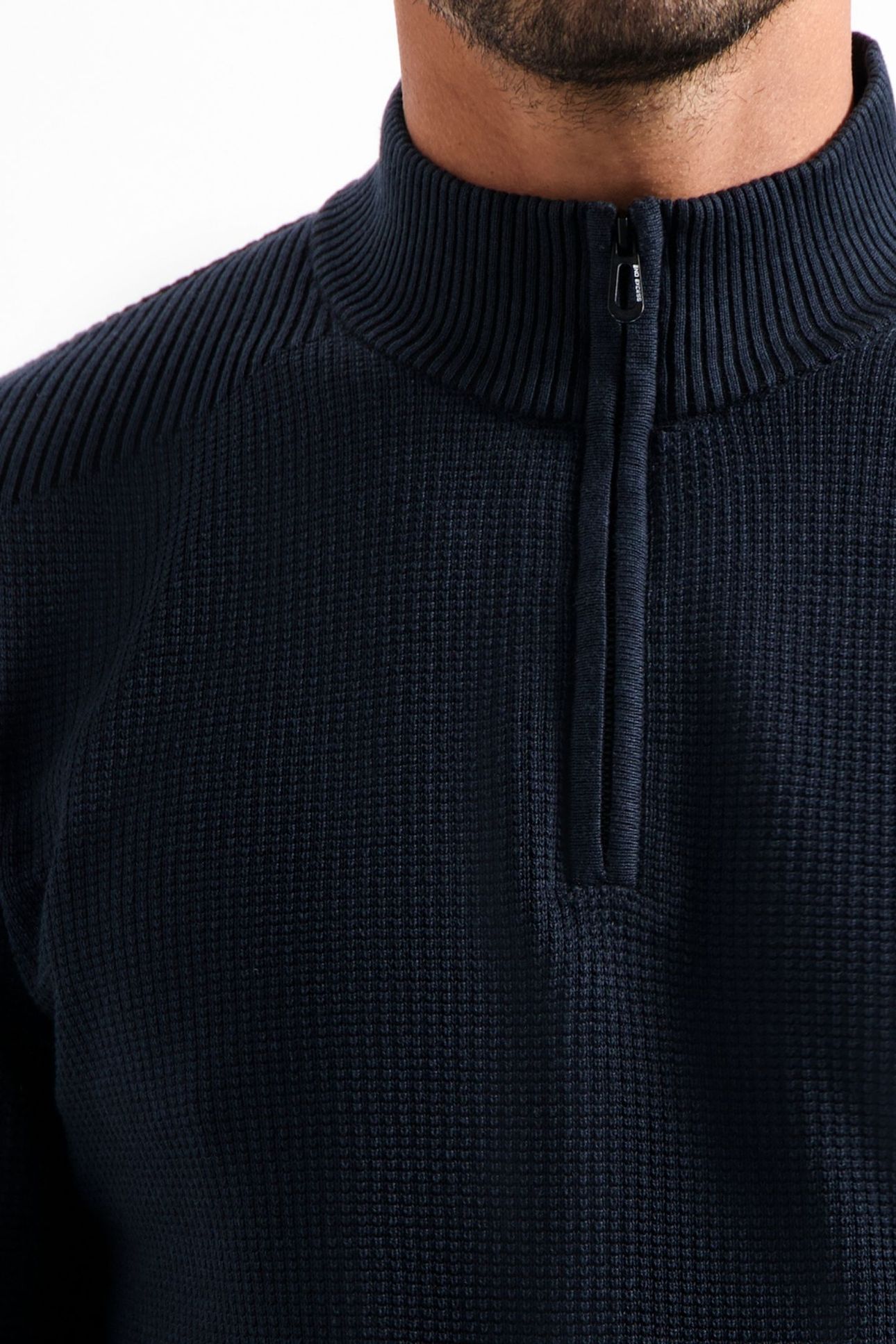 PULLOVER HALF ZIP PLATED STRUCTURE KNIT NIGHT 6